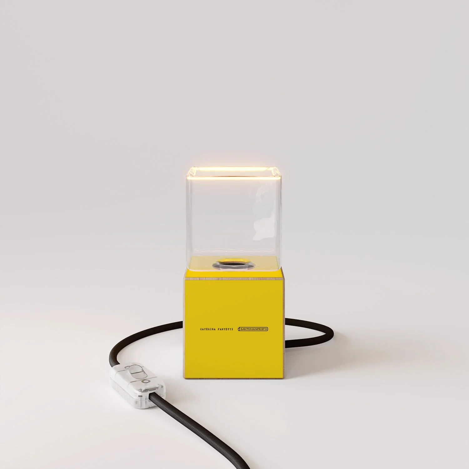 Cubetto table lamp "Ti odio amore mio" with Ghost Light bulb - Santomanifesto - Image 5