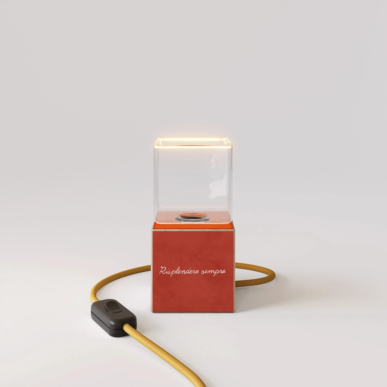 Cubetto Table Lamp "The Sun" with UK plug and Ghost light bulb - Santomanifesto - Image 5