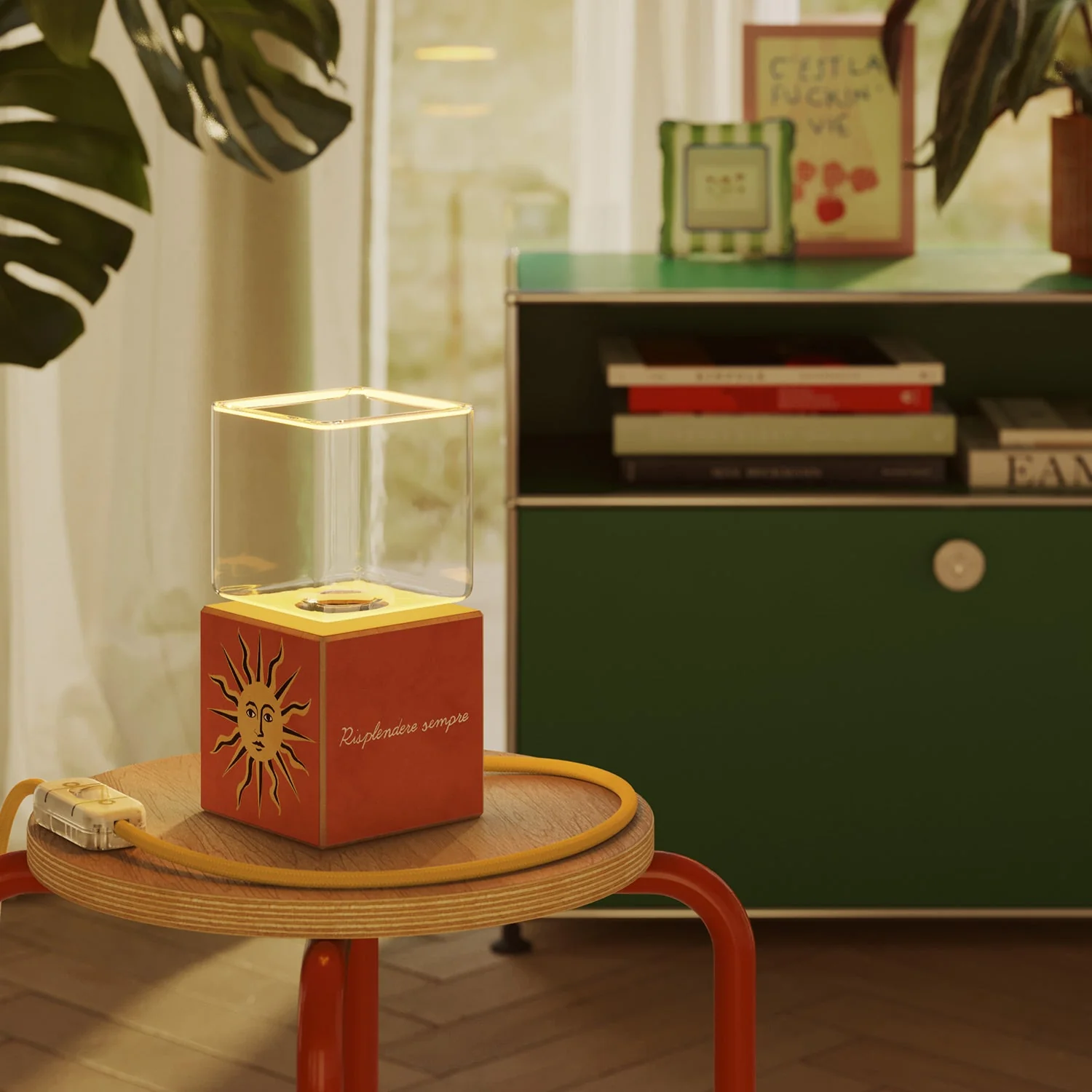 Cubetto table lamp "Il sole" with Ghost Light bulb - Santomanifesto - Image 2
