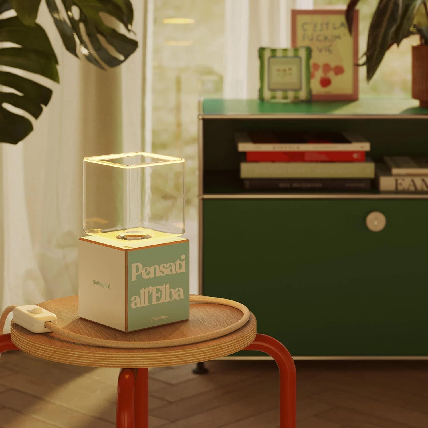 Cubetto table lamp “Pensati all’Elba” with Ghost light bulb - Tuttapolpa - Image 2