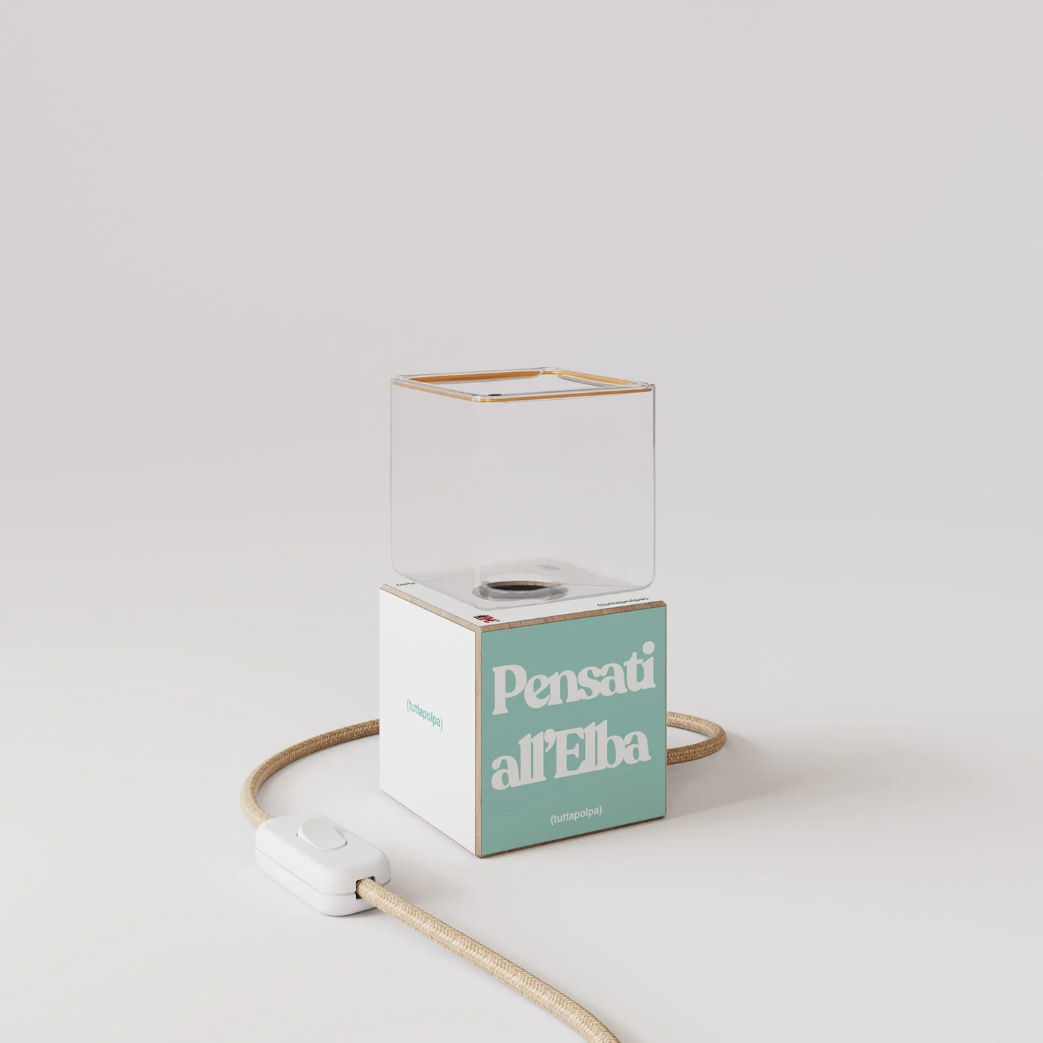 Cubetto table lamp “Pensati all’Elba” with Ghost light bulb - Tuttapolpa - Image 4