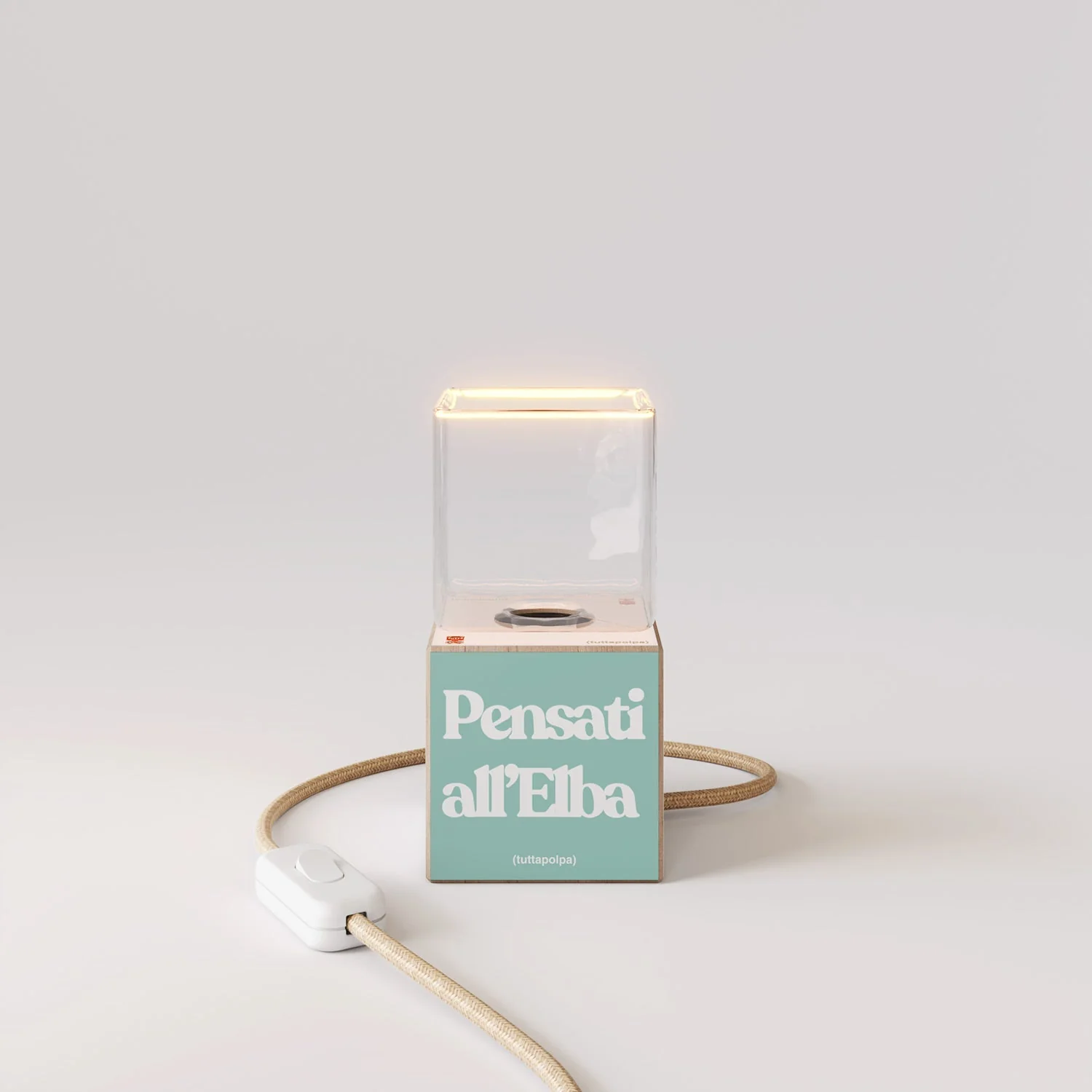 Cubetto table lamp “Pensati all’Elba” with Ghost light bulb - Tuttapolpa - Image 5
