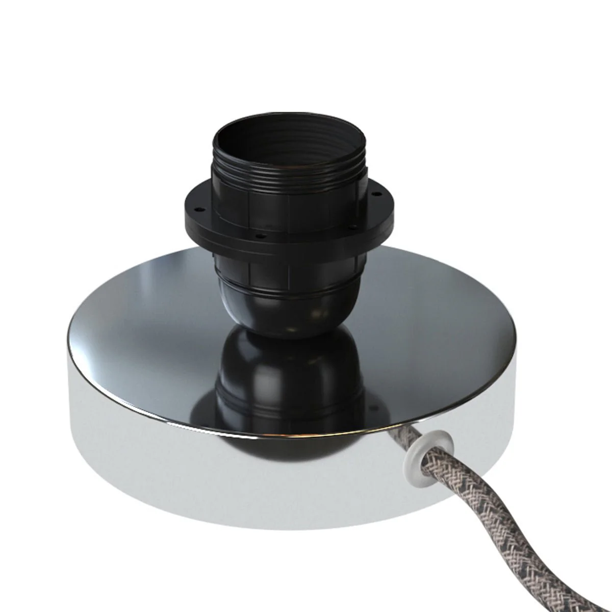 Posaluce for lampshade - Metal table lamp with UK plug - Chrome