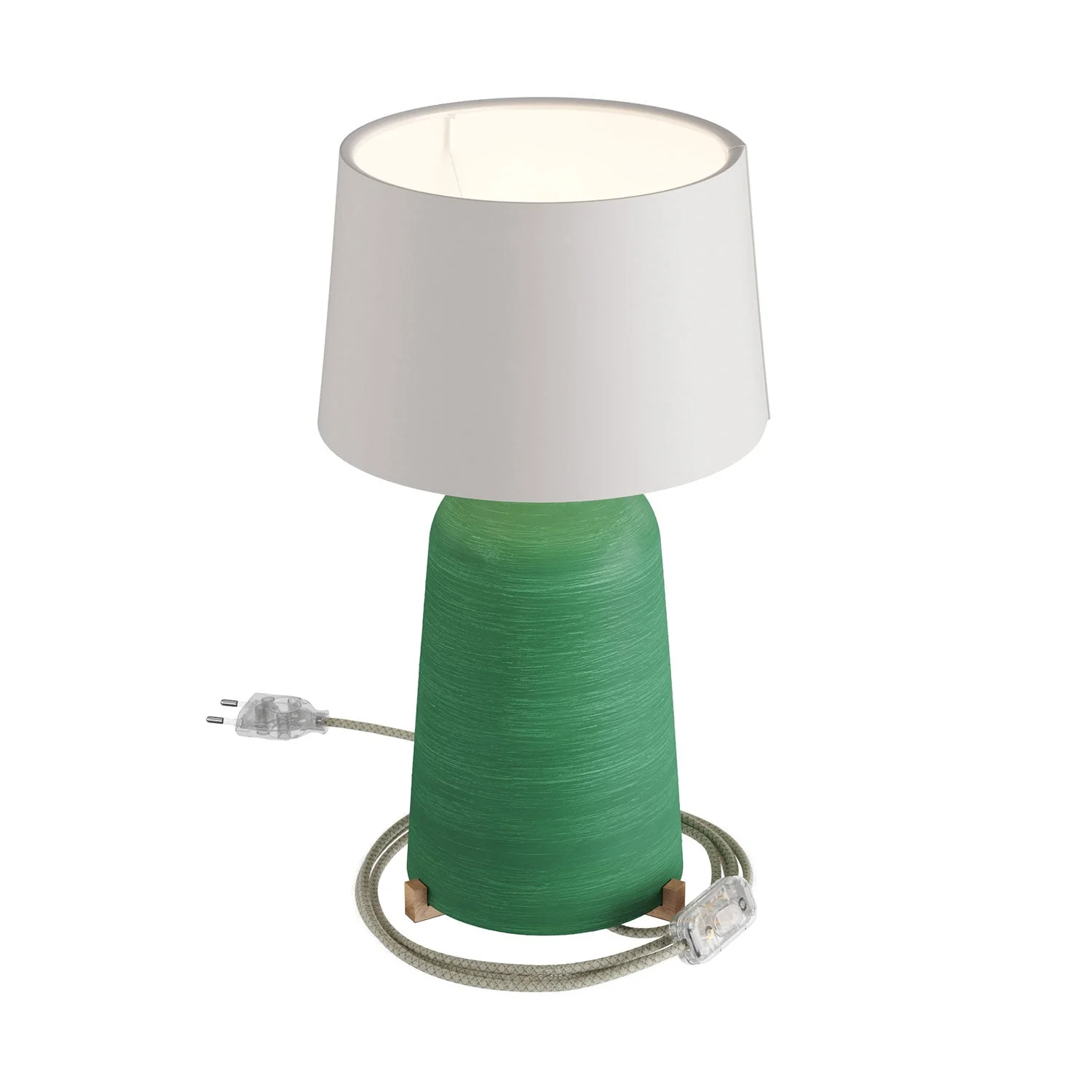 Bottiglia ceramic table lamp with Athena lampshade - White