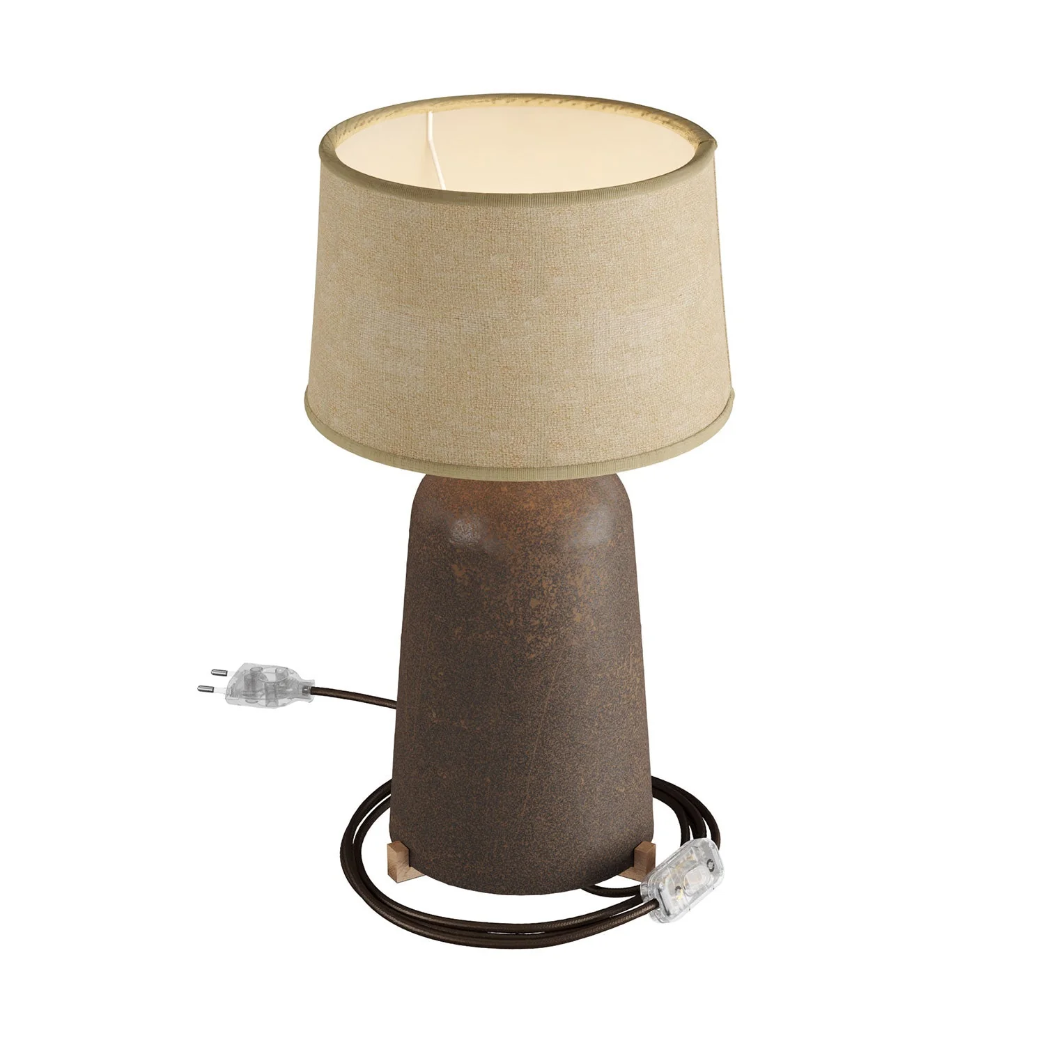 Bottiglia ceramic table lamp with Athena lampshade - Natural jute