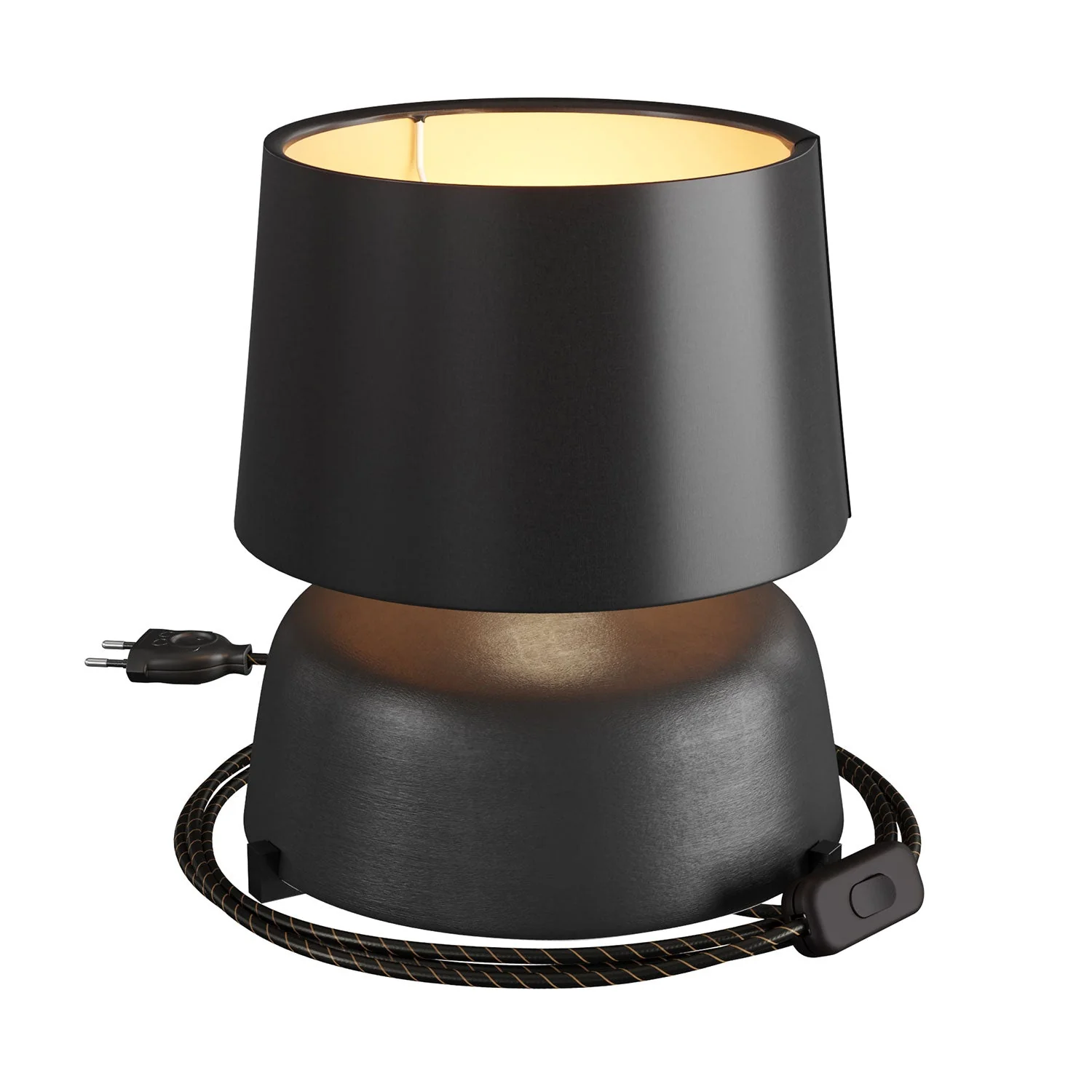 Ceramic table lamp Coppa with Athena lampshade - Black