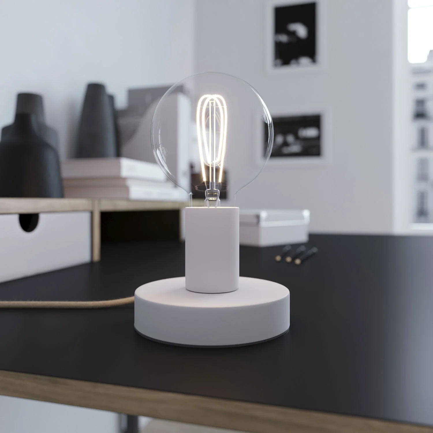 Posaluce - Metal table lamp - Matt white - Image 2