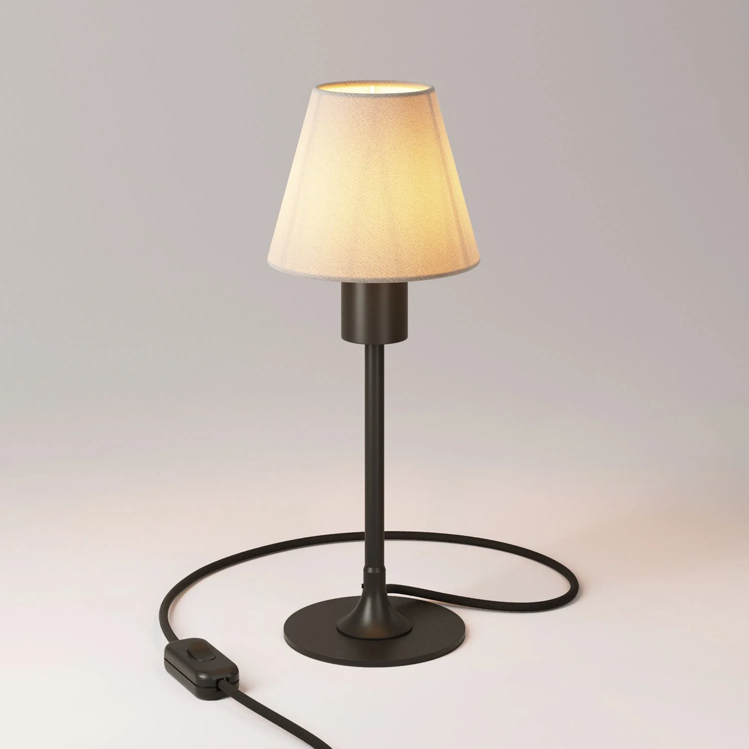 MAG-Y table lamp with round metal base and lampshade - Black