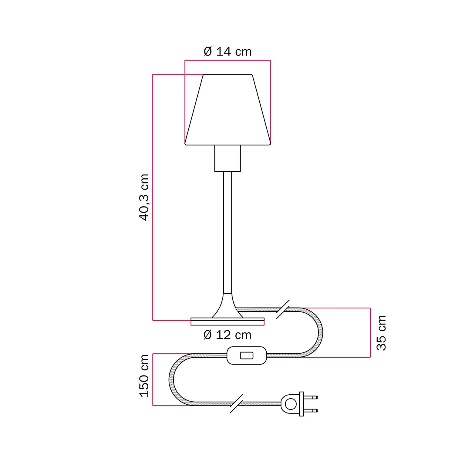 MAG-Y table lamp with round metal base and lampshade - Black - Image 5