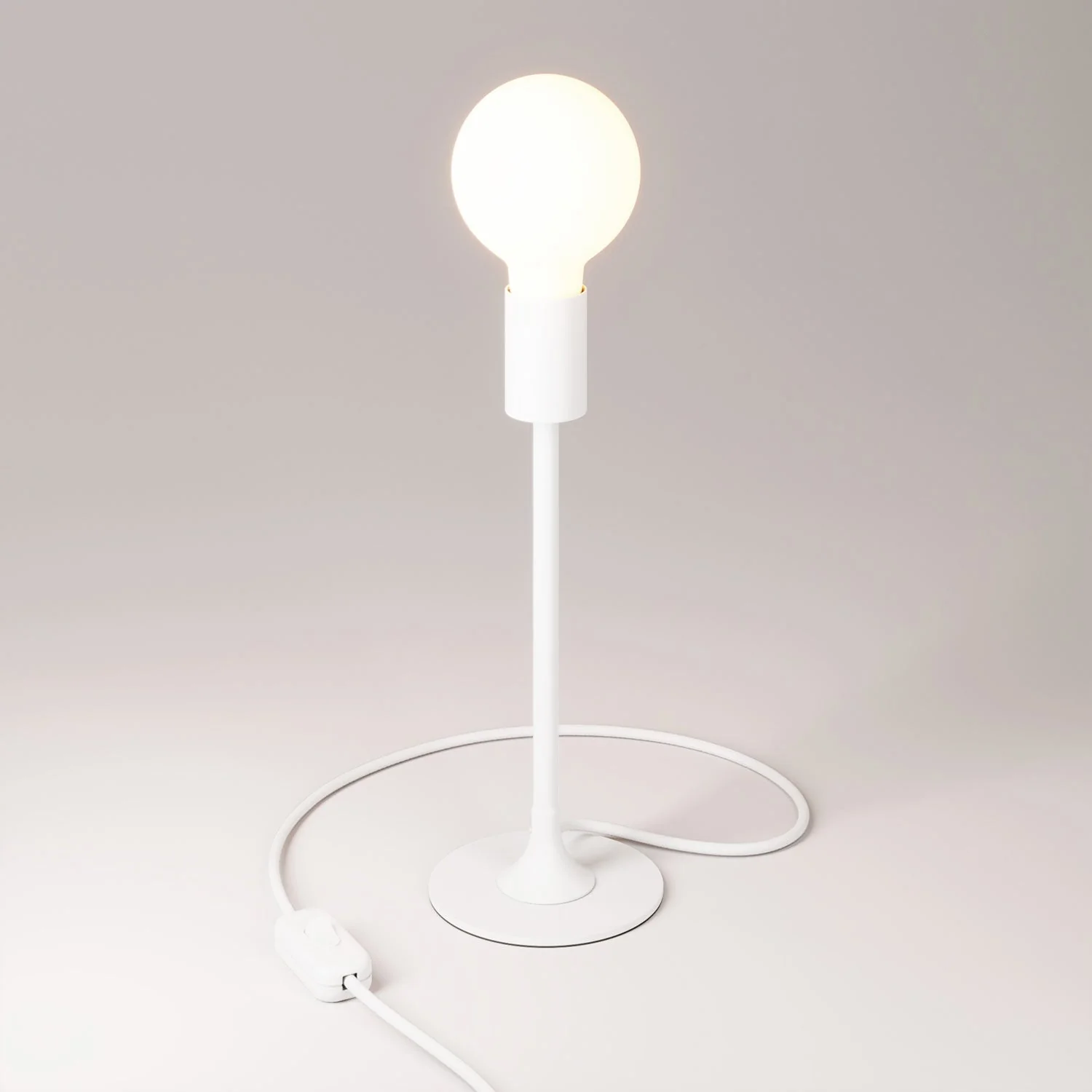 MAG-Y table lamp with round metal base - Matt white