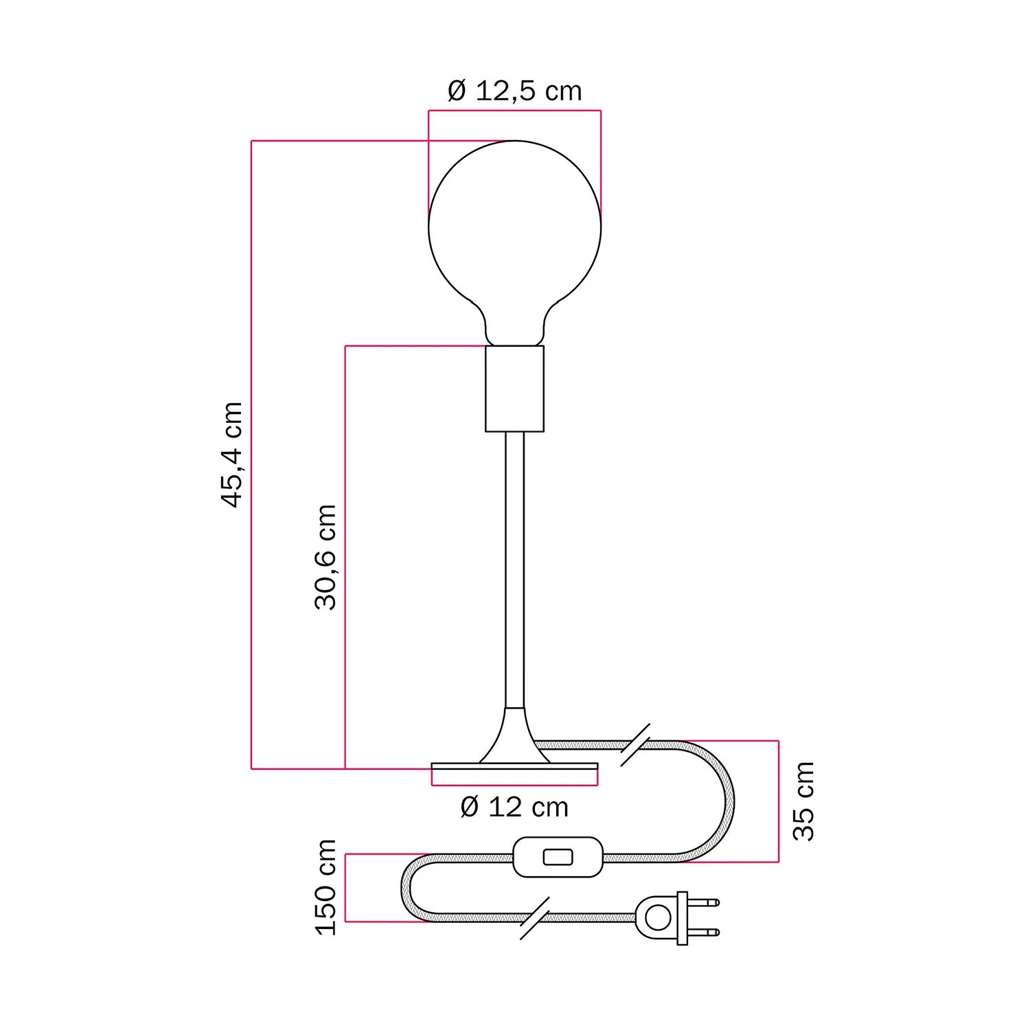 MAG-Y table lamp with round metal base - Matt white - Image 4