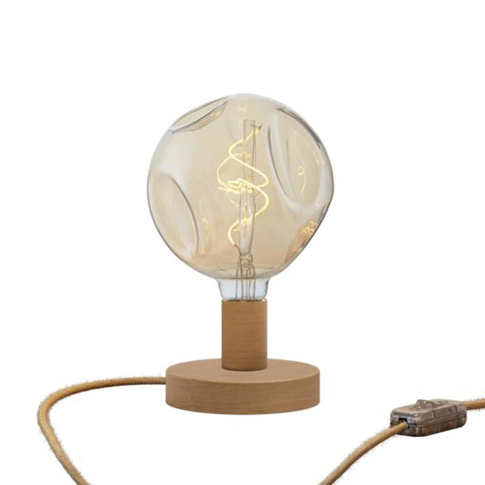 Posaluce Bumped table lamp in wood - Neutral