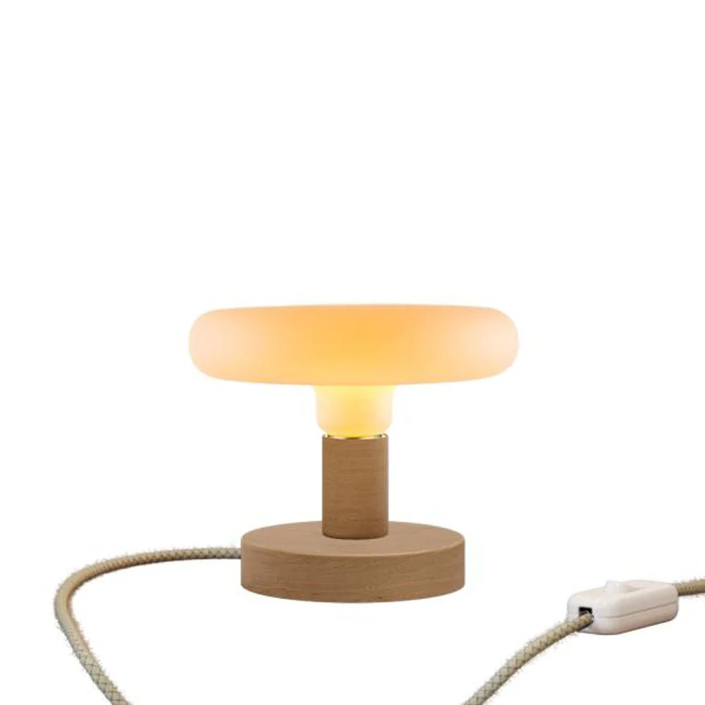 Posaluce Dash table lamp in wood with UK plug - Neutral