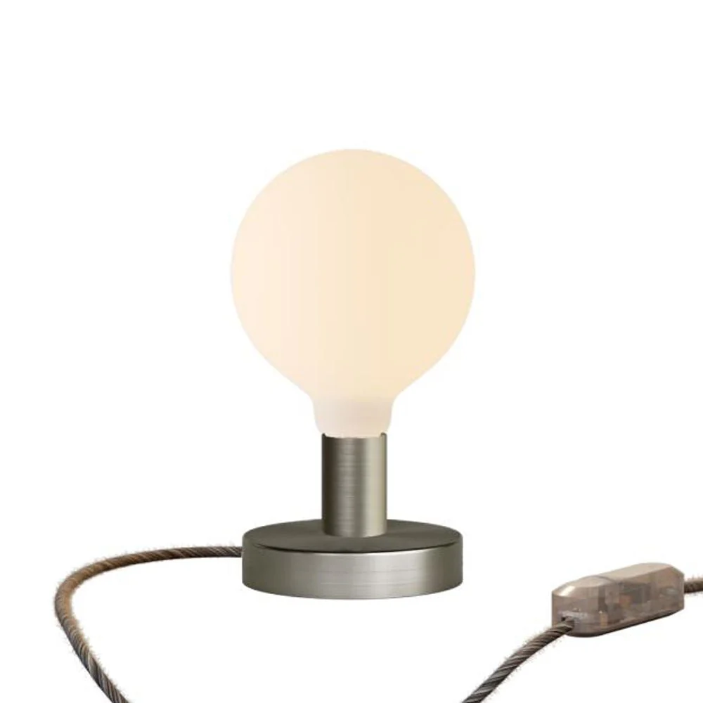 Posaluce Globo table lamp in metal – Satin titanium - Image 5