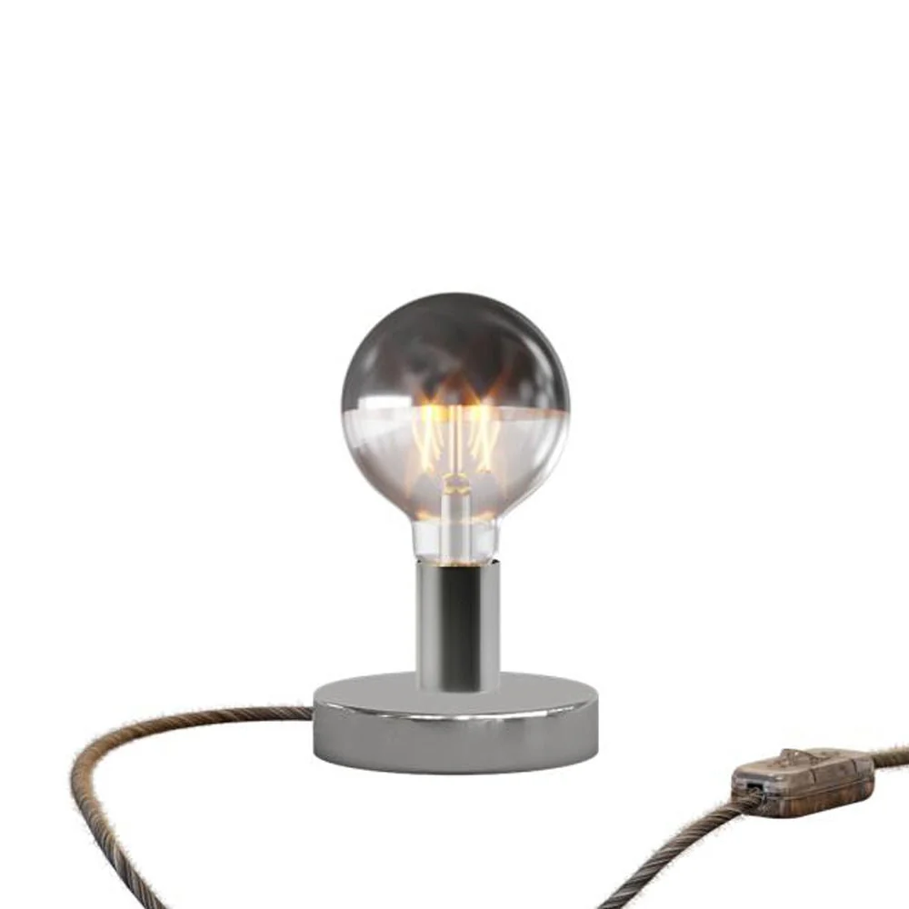 Posaluce Half Cup table lamp in metal - Chrome