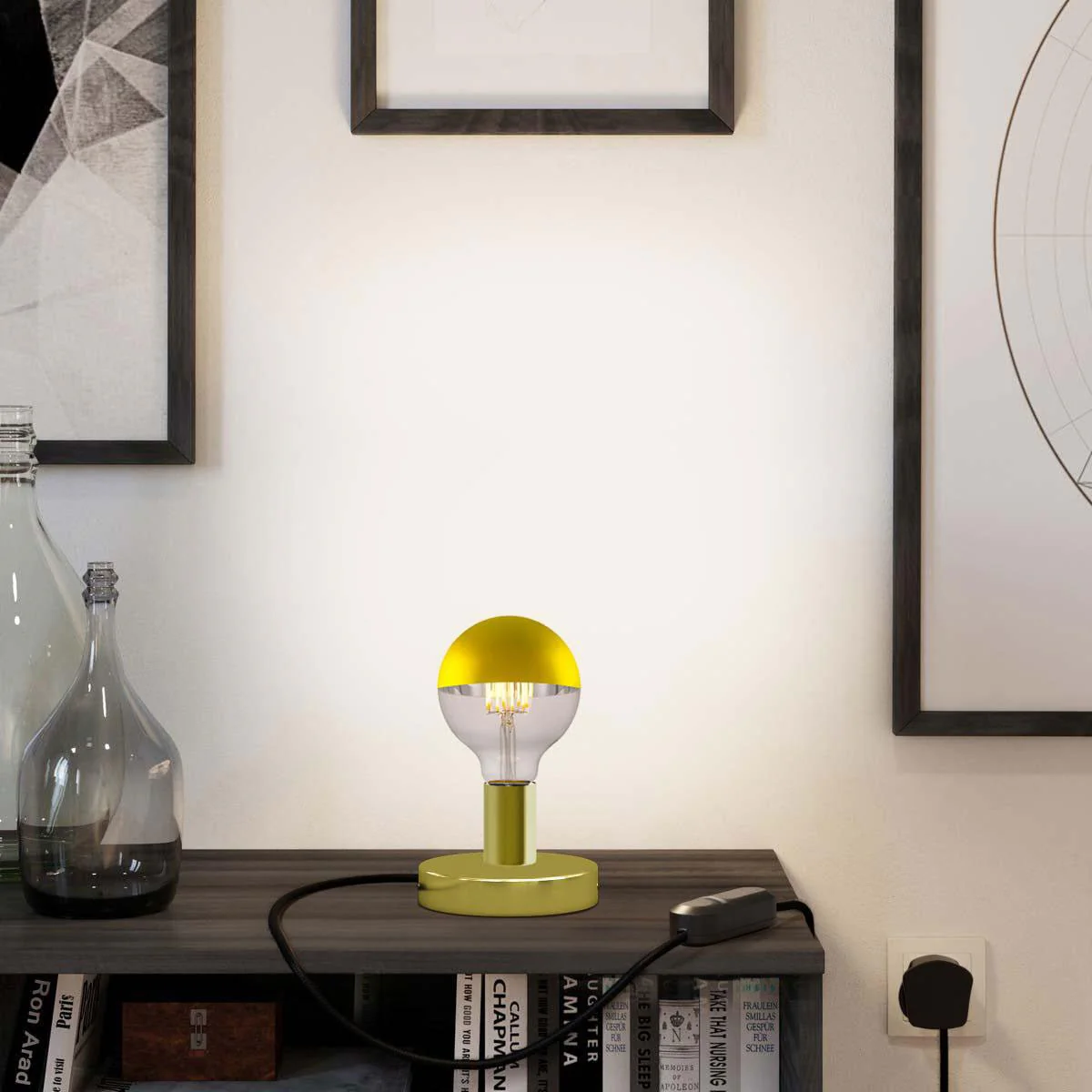 Posaluce Half Cup table lamp in metal with UK plug - Brass - Image 6
