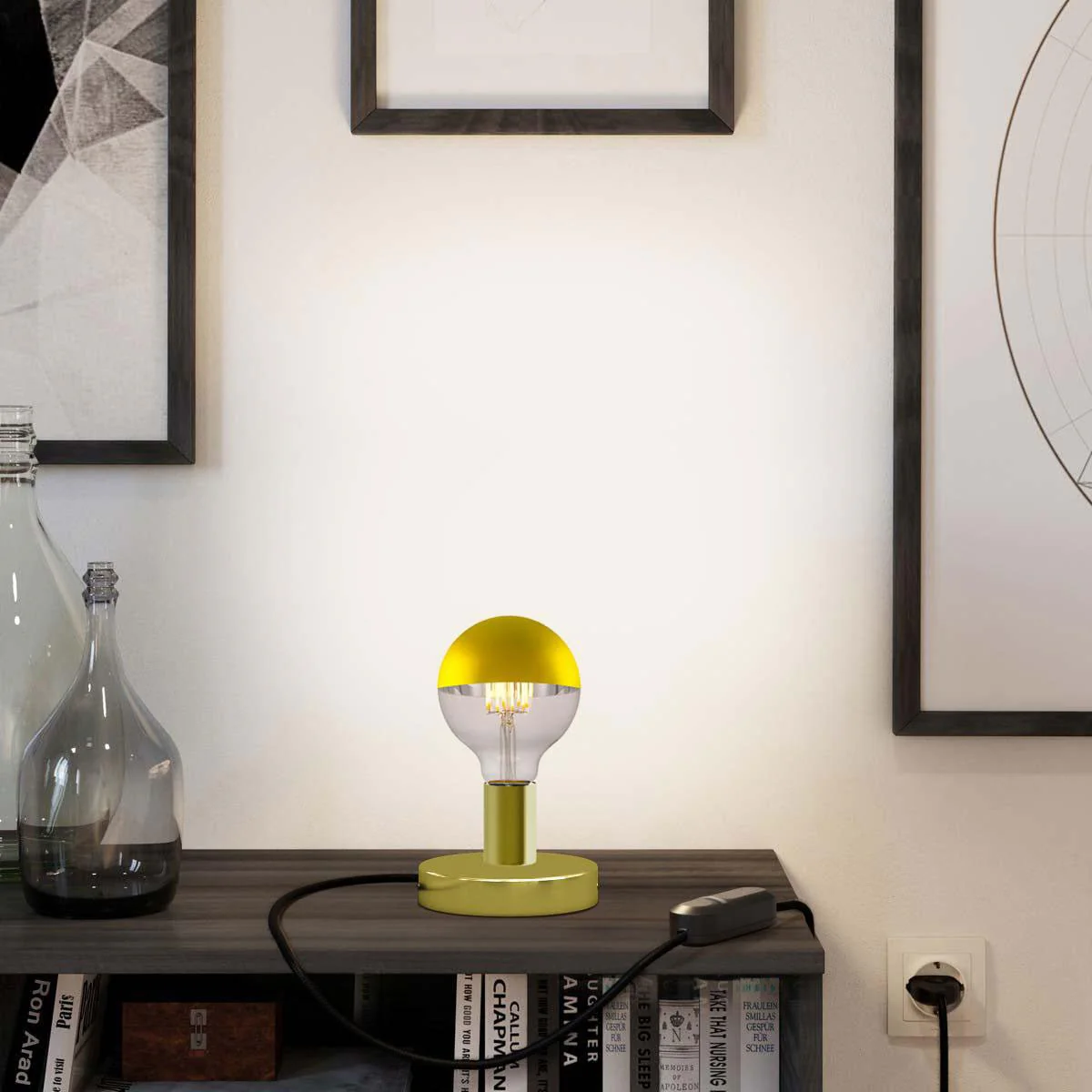 Posaluce Half Cup table lamp in metal - Brass - Image 6