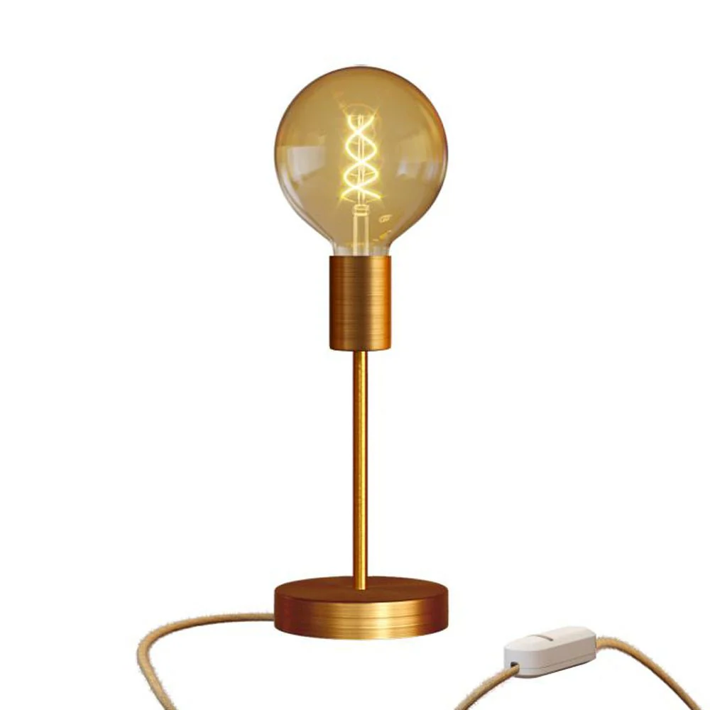 Alzaluce Globo table lamp in metal with UK plug - Satin copper - Image 5