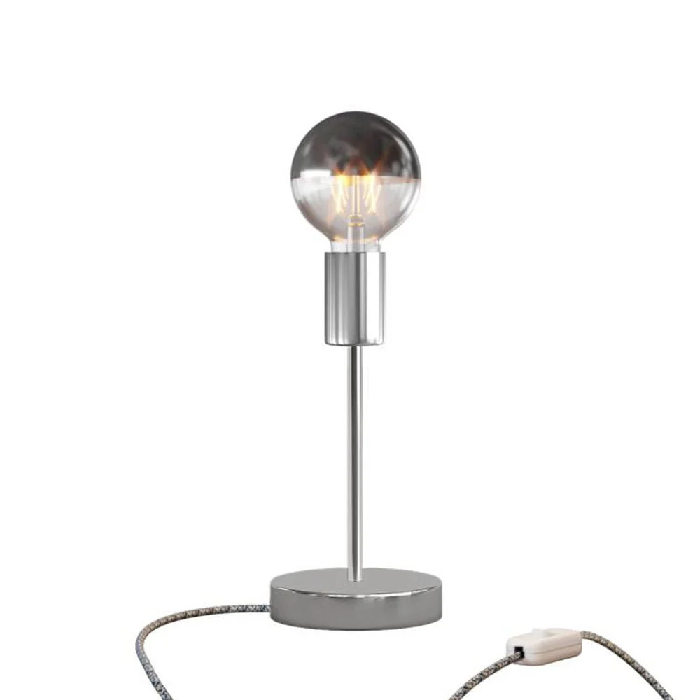 Alzaluce Half Cup table lamp in metal - Chrome