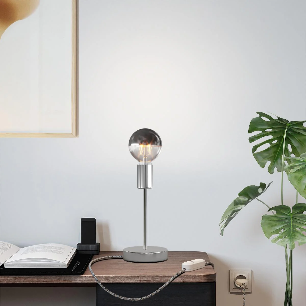 Alzaluce Half Cup table lamp in metal - Chrome - Image 6