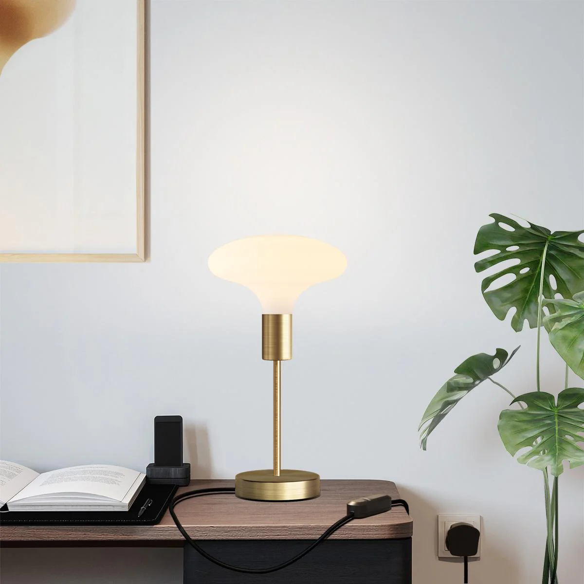 Idra table lamp in metal with UK plug - Satin bronze - Image 6