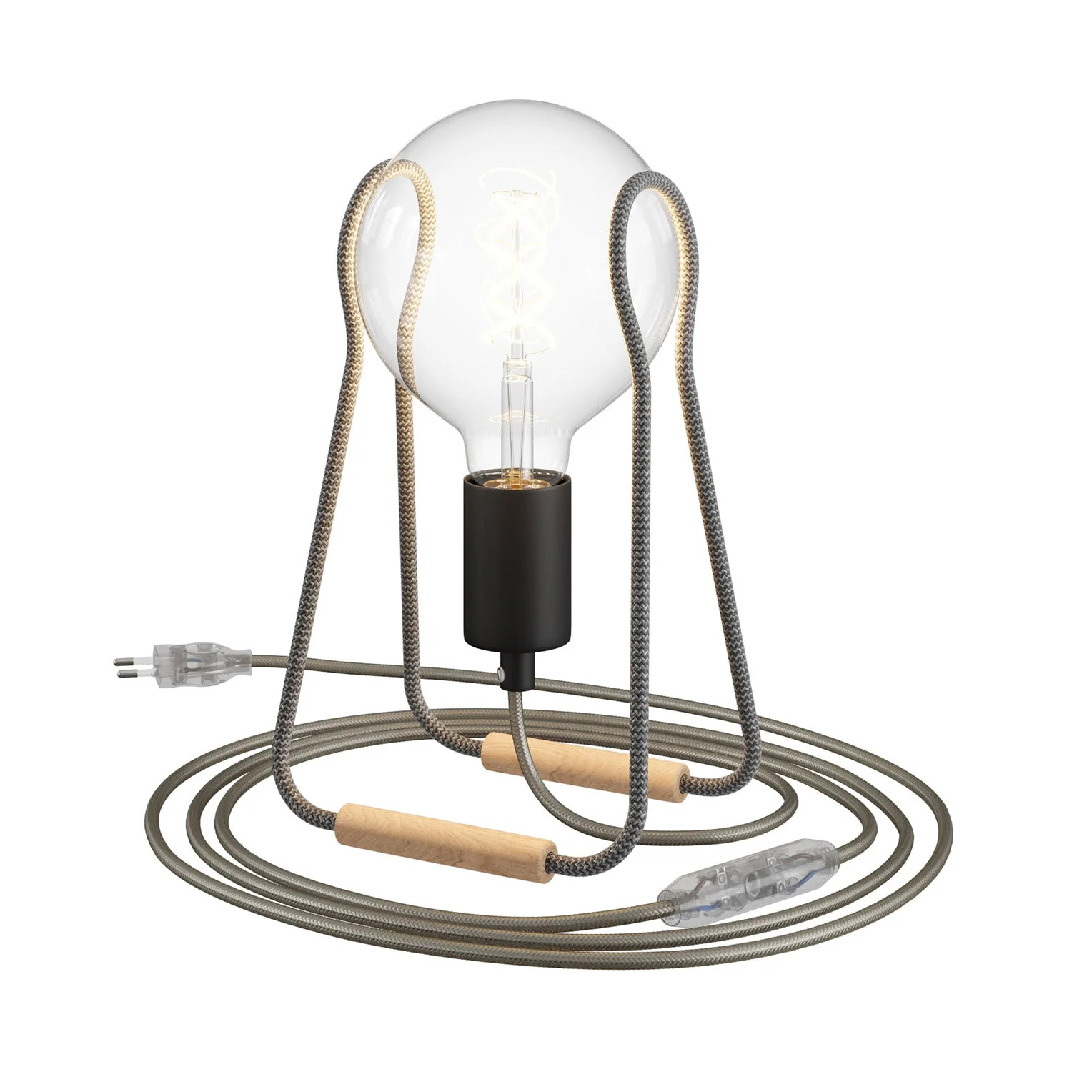 Taché Metal table lamp - Dark grey Zig Zag