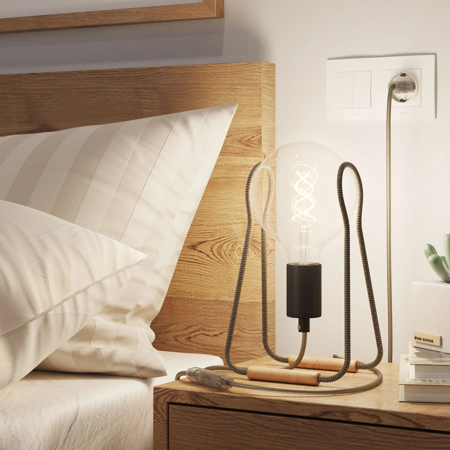 Taché Metal table lamp - Dark grey Zig Zag - Image 2