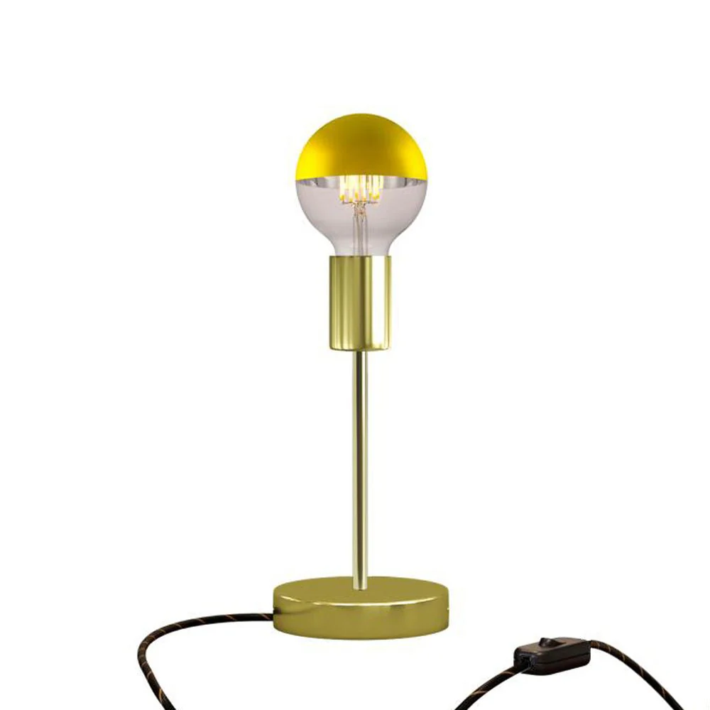 Alzaluce Half Cup table lamp in metal with UK plug – Brass