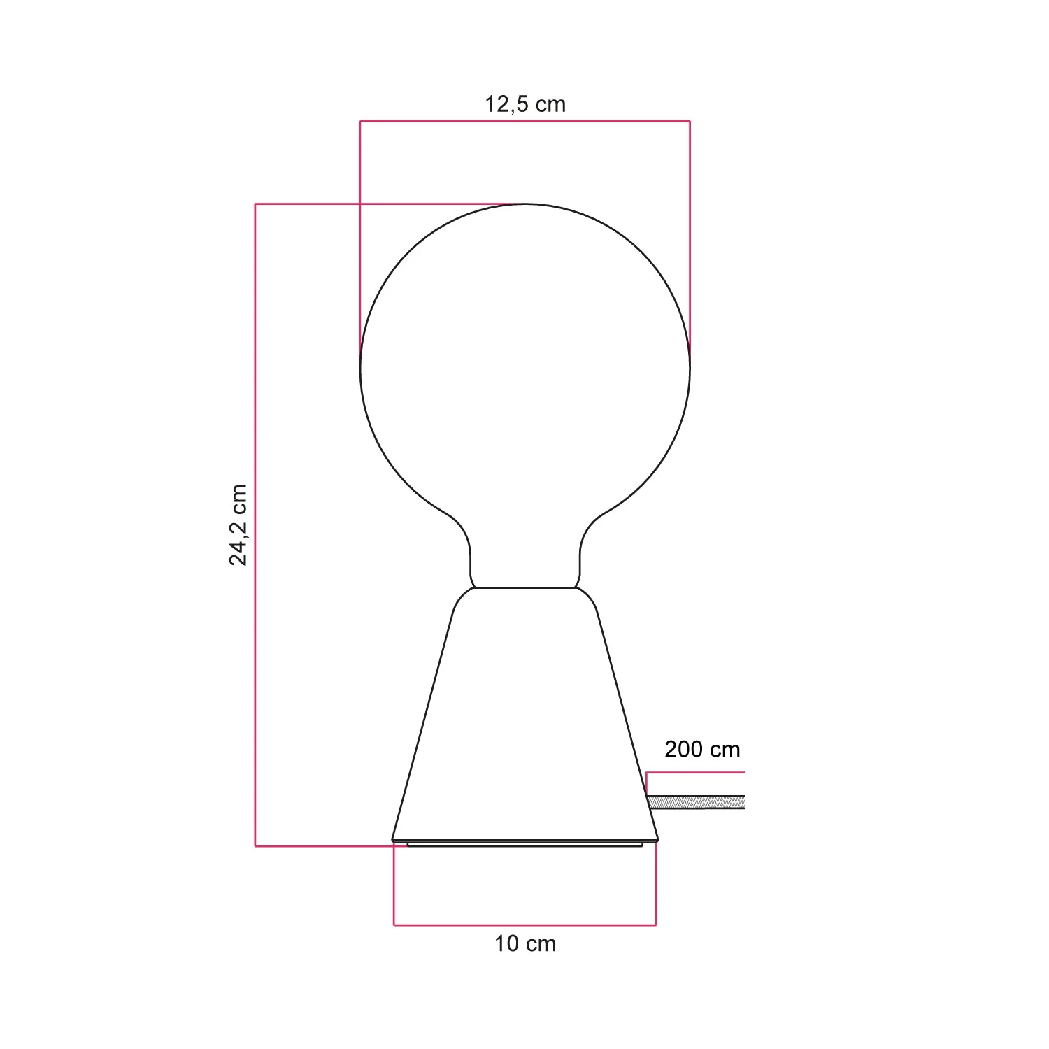 Table lamp with alder wood base, transparent light bulb, RN06 cable and UK plug. - Image 6