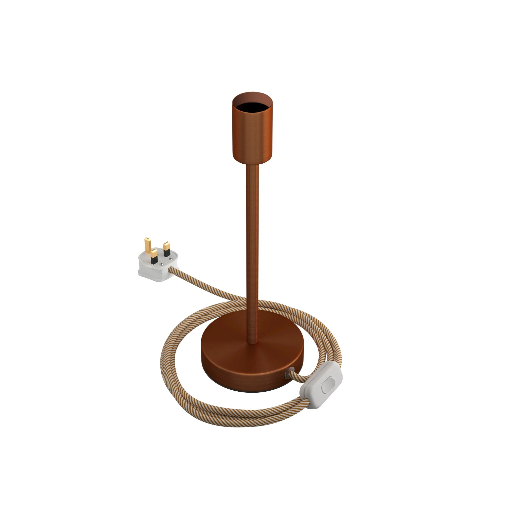 Alzaluce – Metal table lamp with UK plug – Satin copper - Image 10