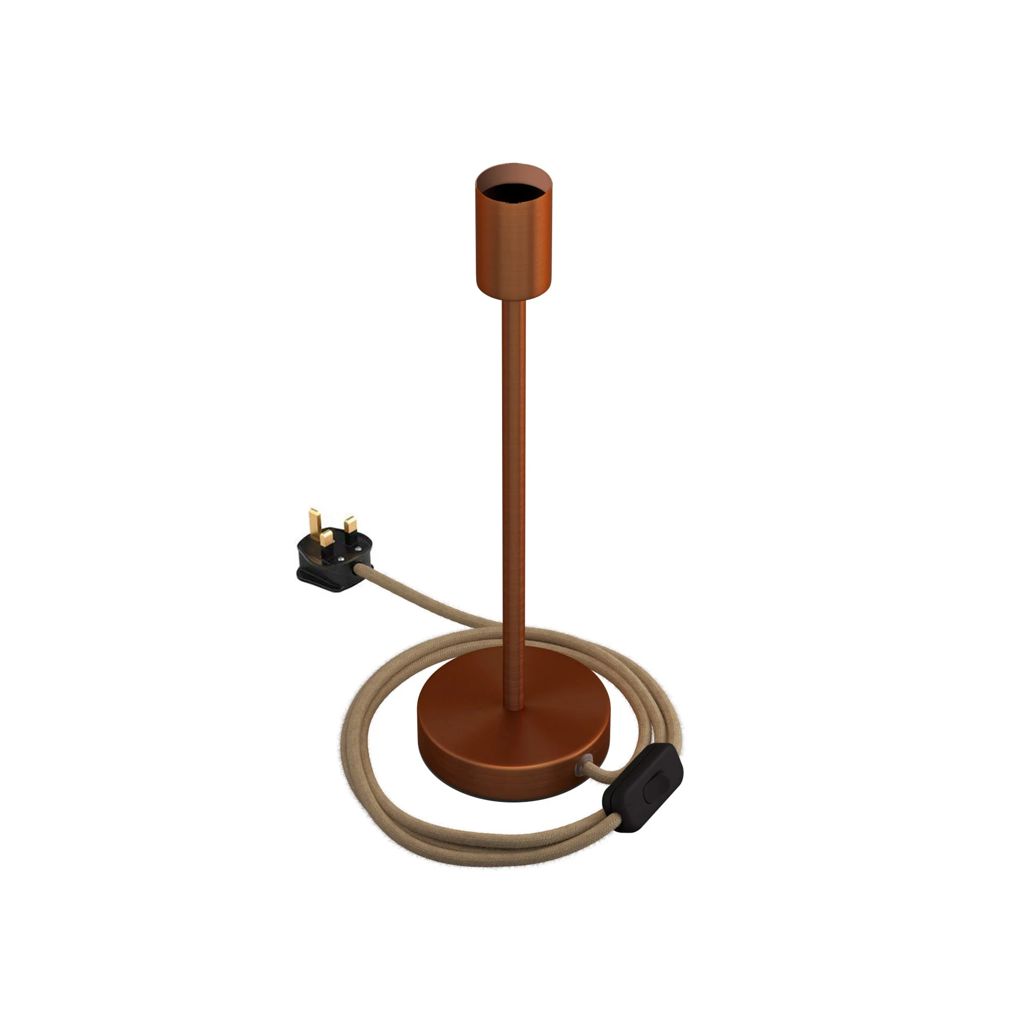 Alzaluce – Metal table lamp with UK plug – Satin copper - Image 11