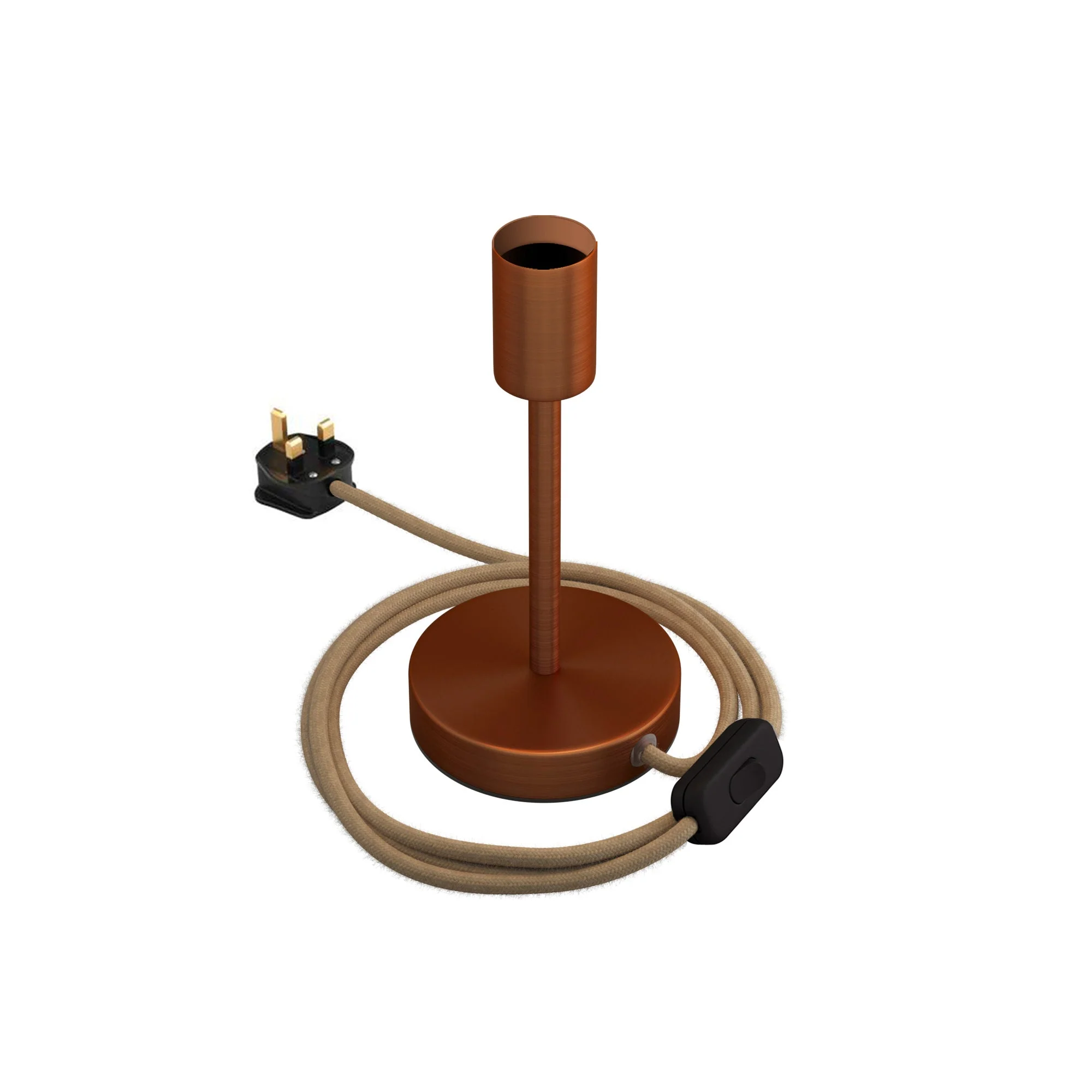 Alzaluce – Metal table lamp with UK plug – Satin copper - Image 7