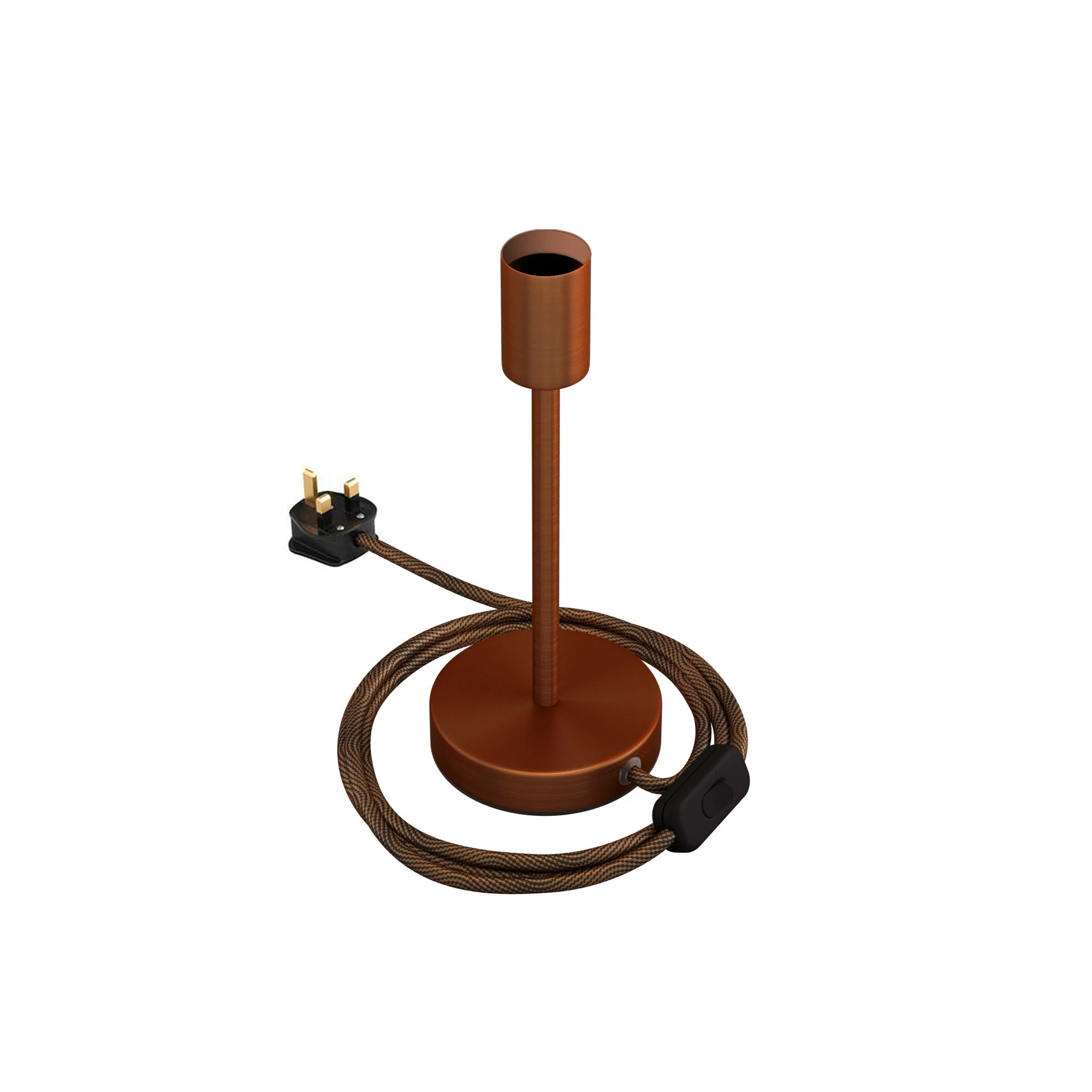 Alzaluce – Metal table lamp with UK plug – Satin copper - Image 9