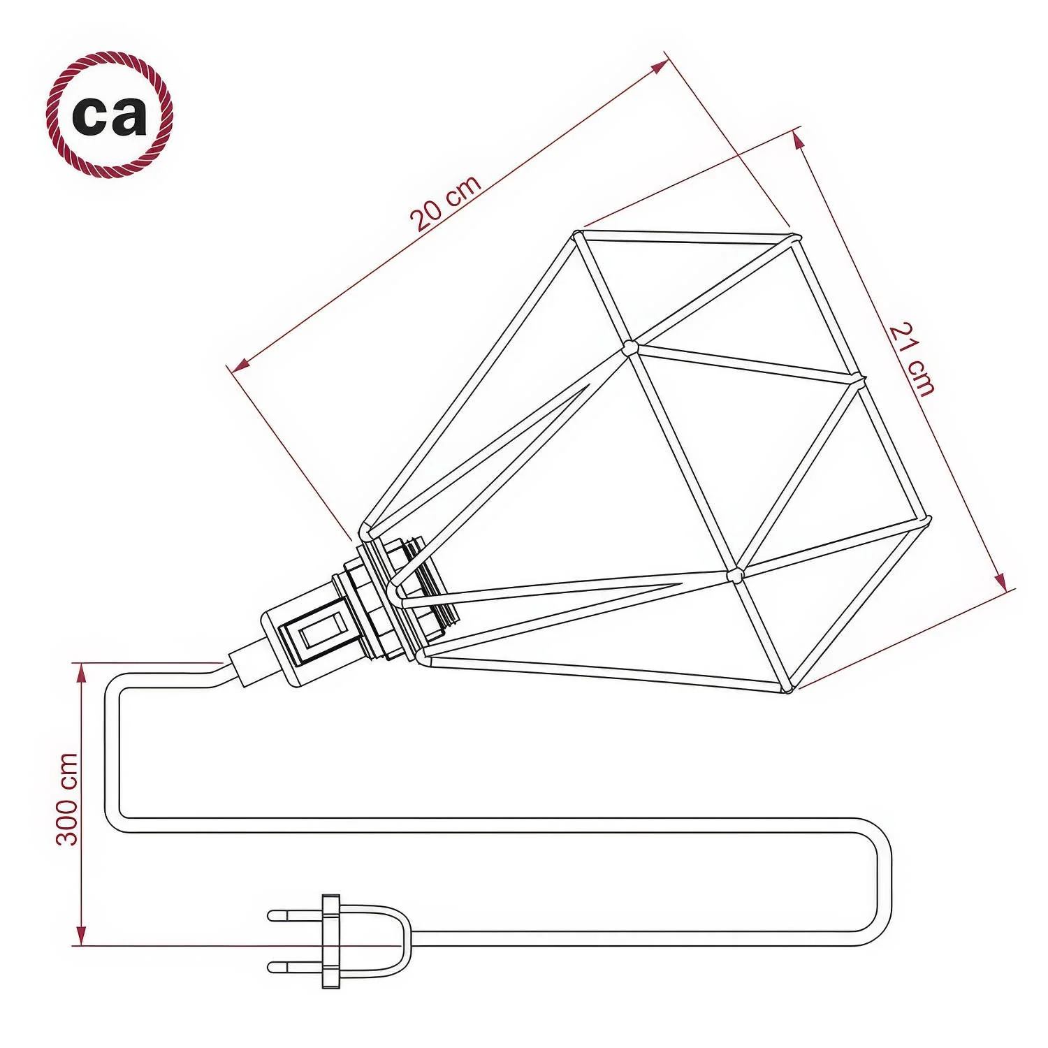 Table Snake - Plug-in lamp with Diamond cage lampshade - Brass - Image 4