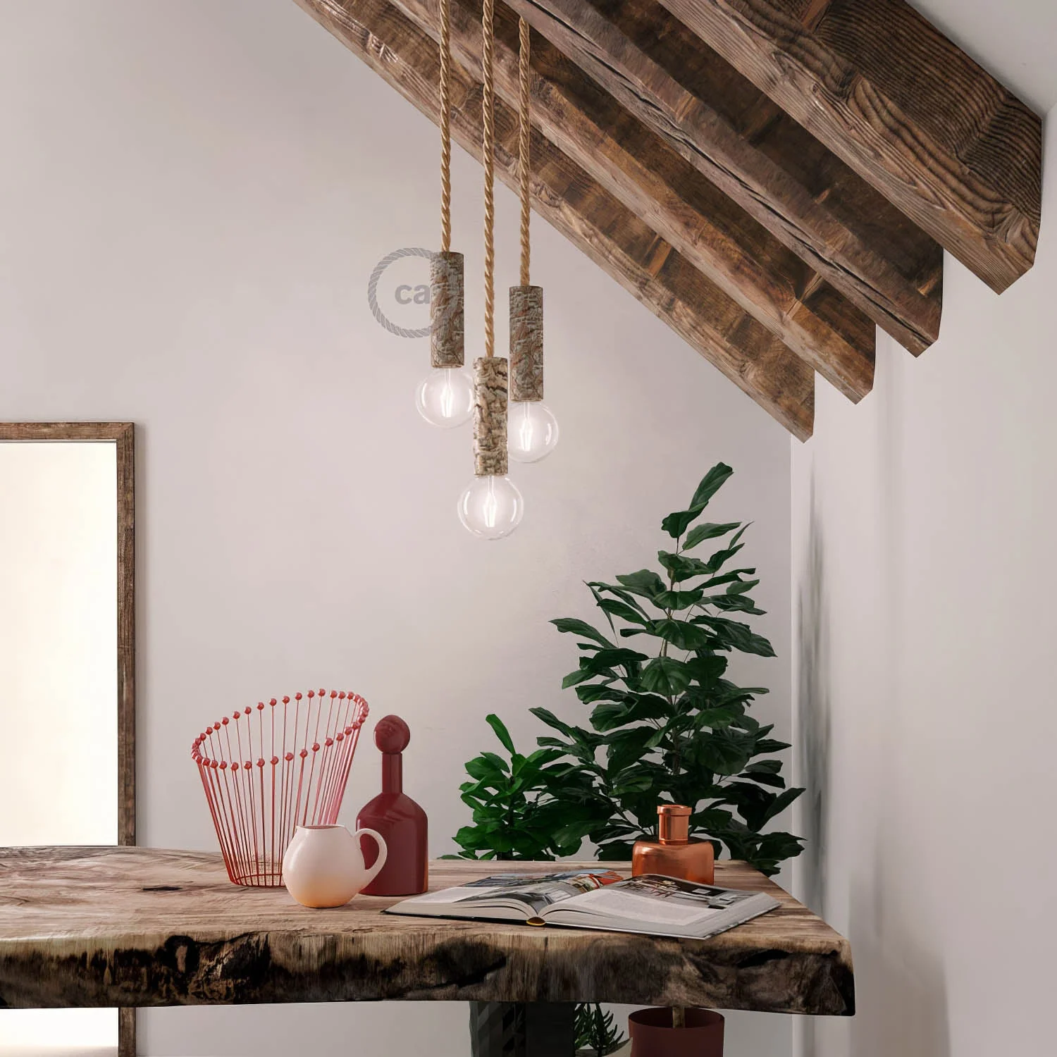 Tall E26 Log Light Socket Kit - Bark - Image 3