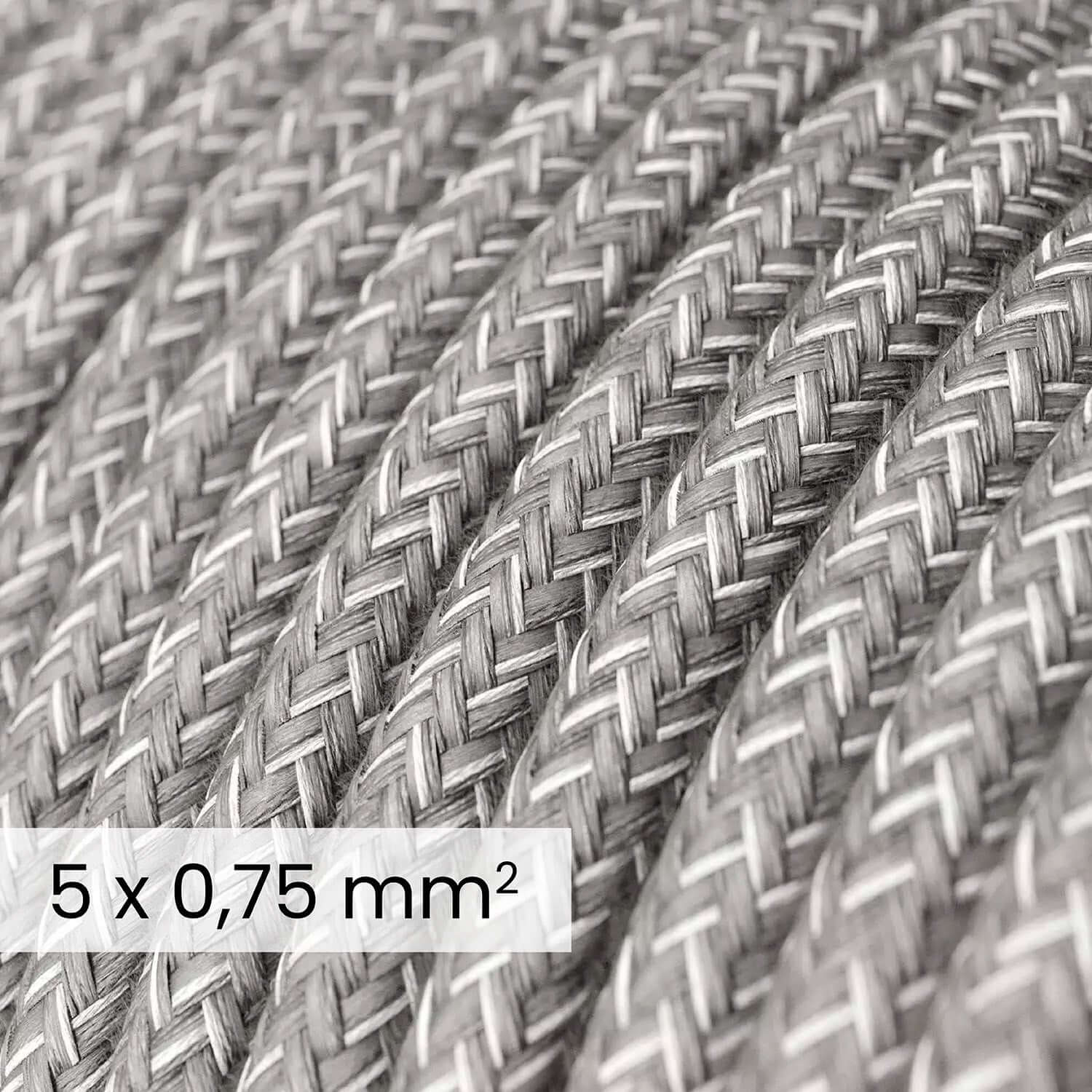 DALI 5x0.75 mm² linen grey melange textile cable - Decorative cable for lighting systems RN02 - Image 2