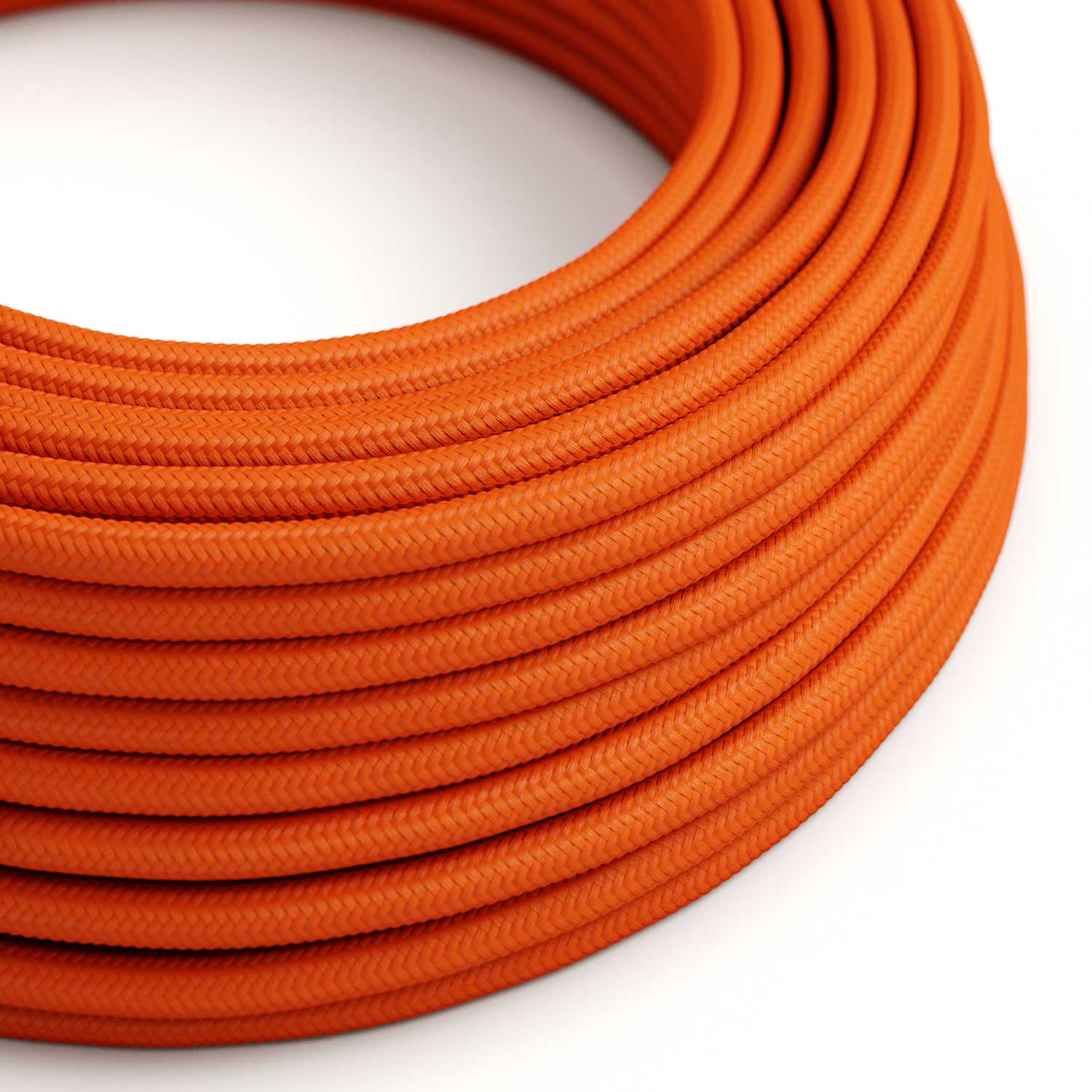 Glossy Flame Orange fabric cable - The Original Creative-Cables - RM15 round 2x0.75mm / 3x0.75mm