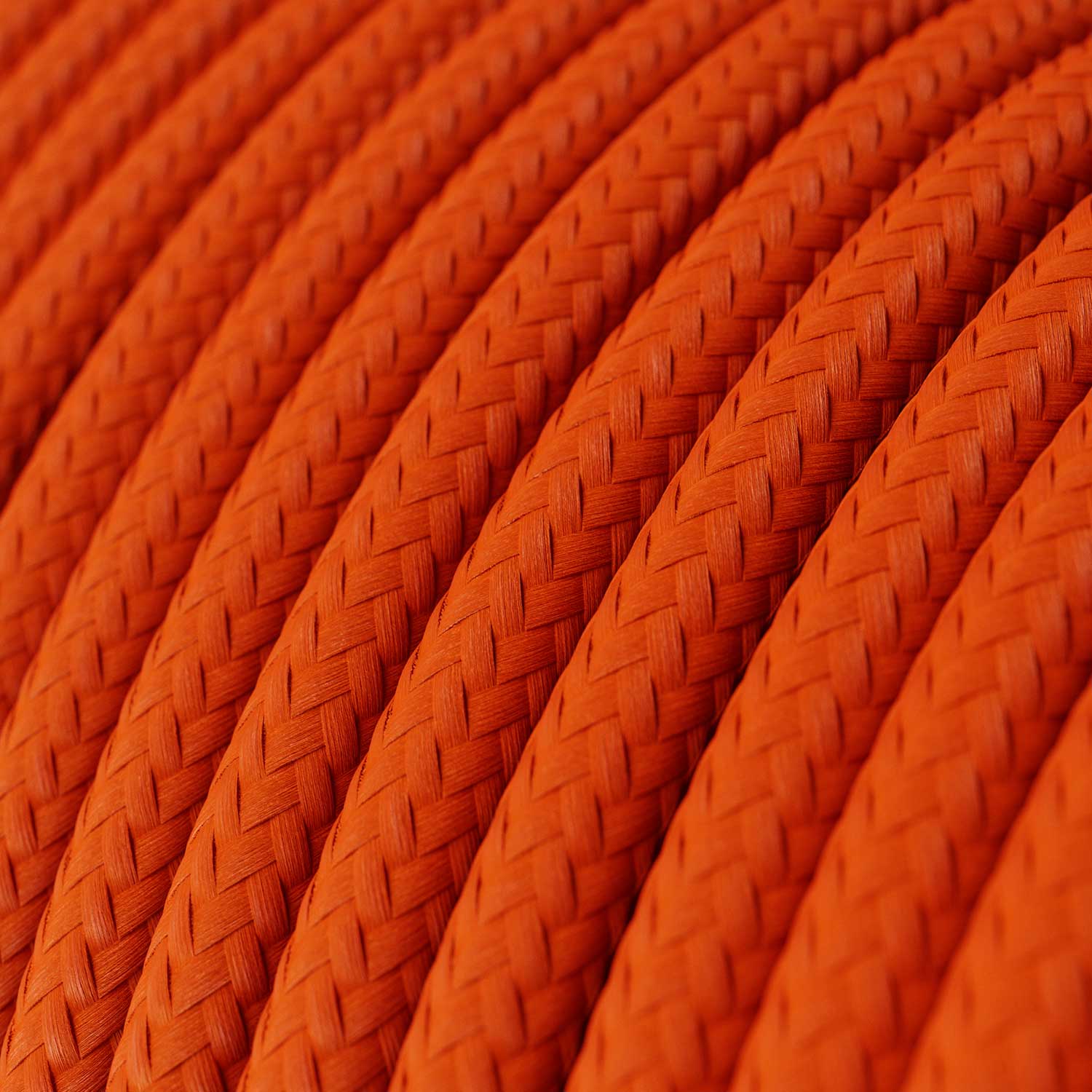 Glossy Flame Orange fabric cable - The Original Creative-Cables - RM15 round 2x0.75mm / 3x0.75mm - Image 2