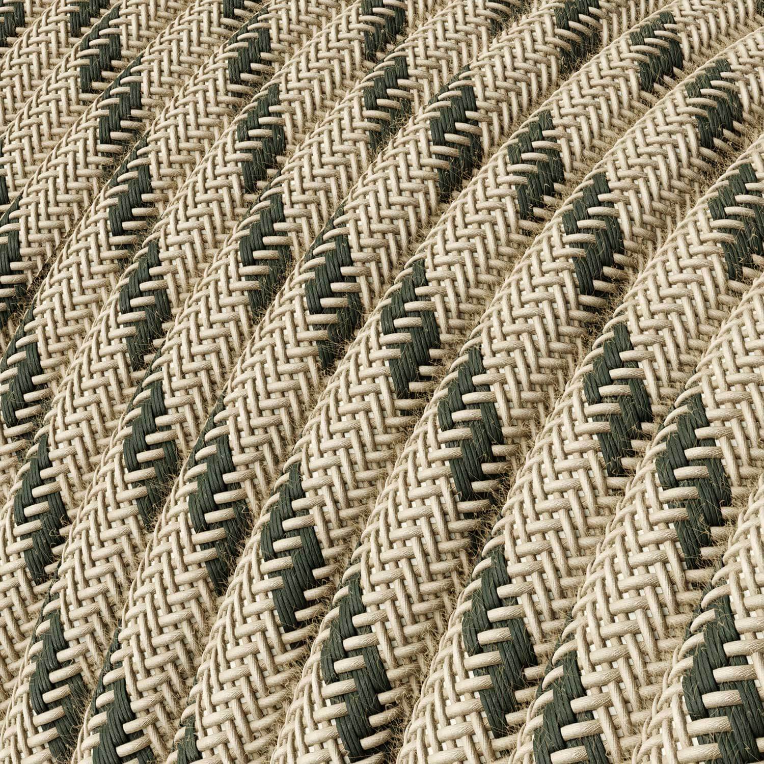 Textile cable for lighting Anthracite Grey and Beige Stripes - The Original Creative Cables, for creative lamps - RD54 - Image 2