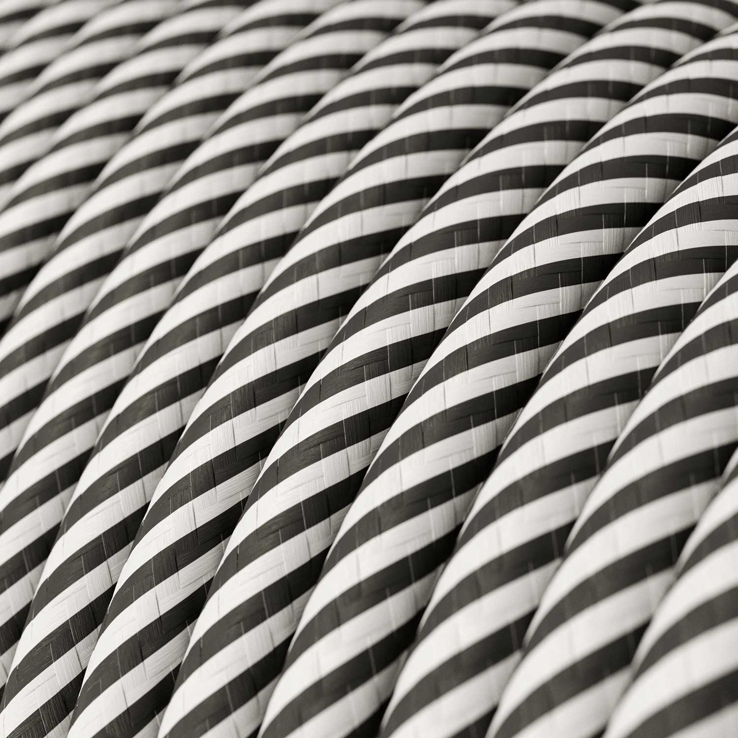 White and Slate Vertigo fabric cable for lighting – The Original Creative Cables, for unique luminous decorations – ERM37 - Image 2