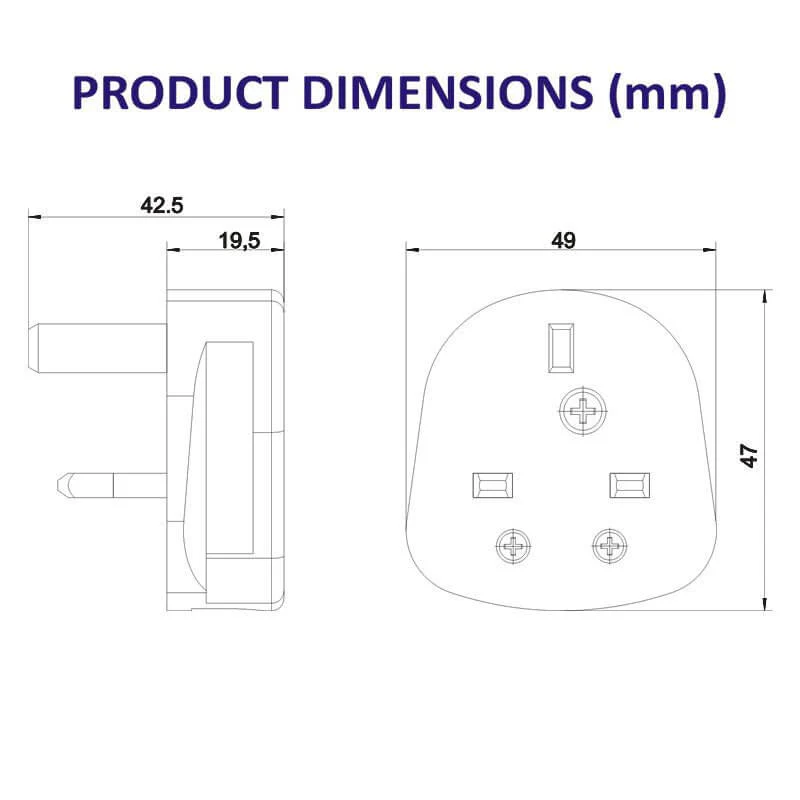 3-pin British plug - White - Image 3