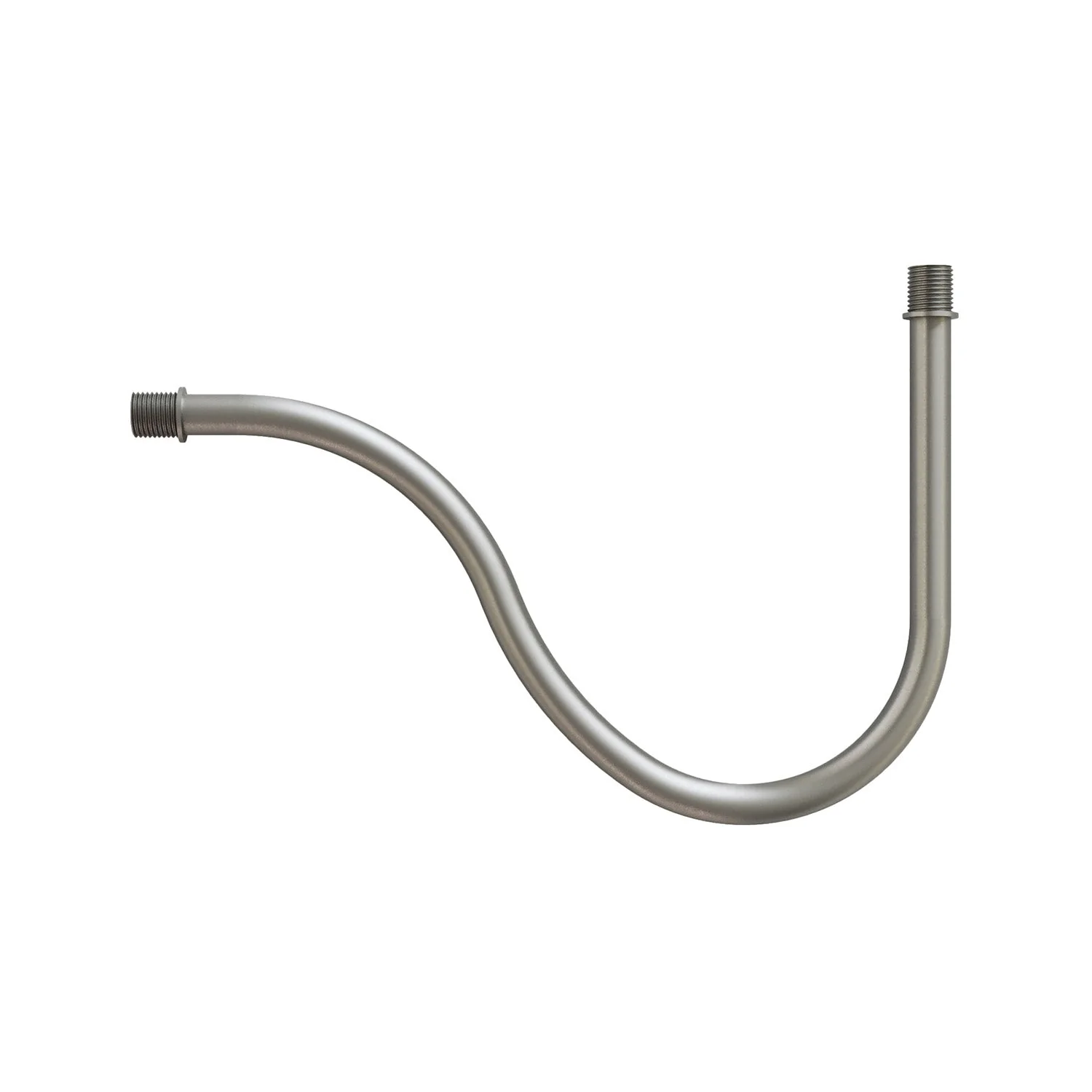 S-shaped curved extension tube for lamp, 16.5 cm metal - Satin Titanium