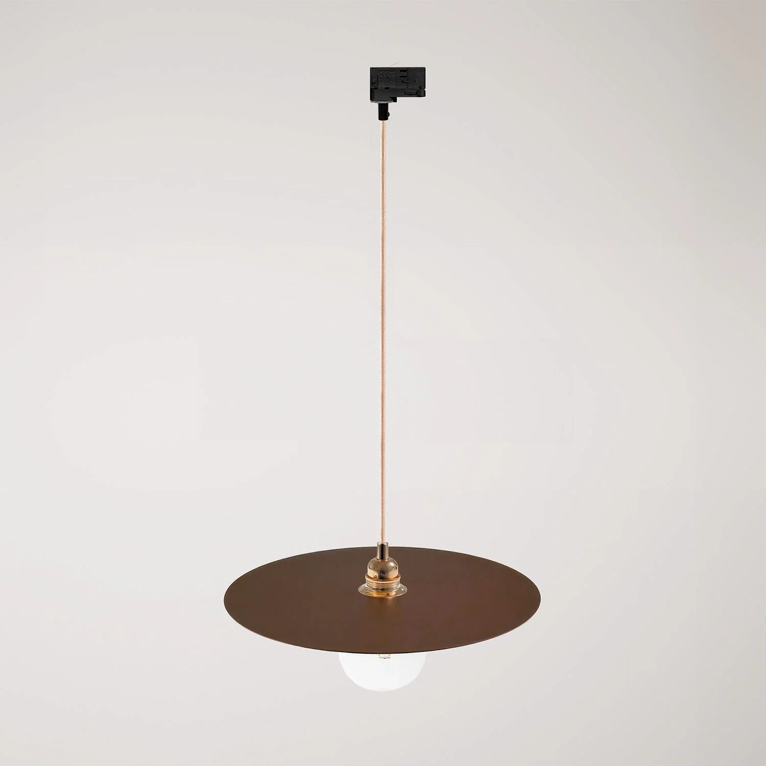 Pendant lamp for tracks with XL Ellepi lampshade - Corten effect