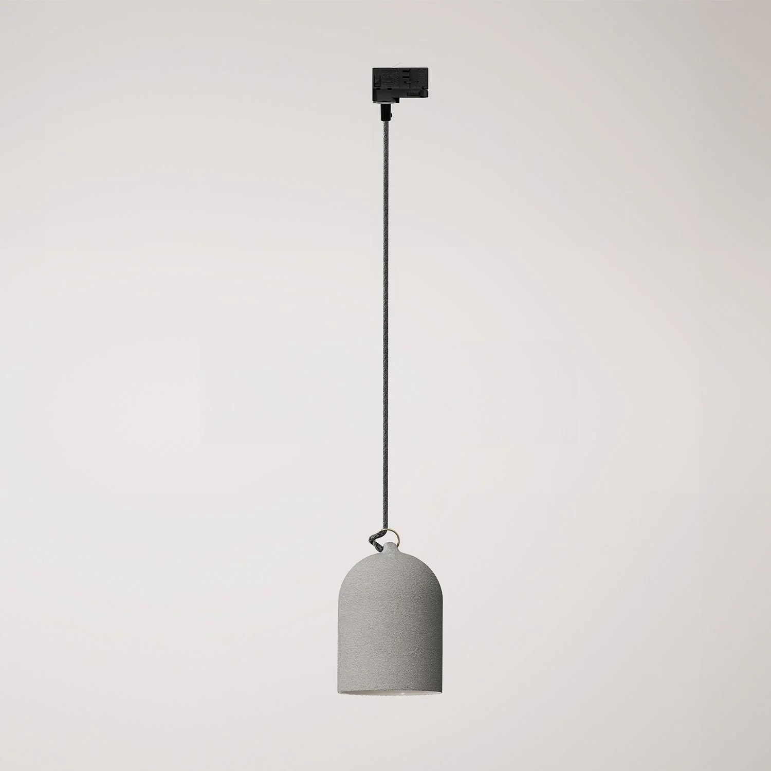 Track suspension with mini Campana ceramic lampshade - Cement effect