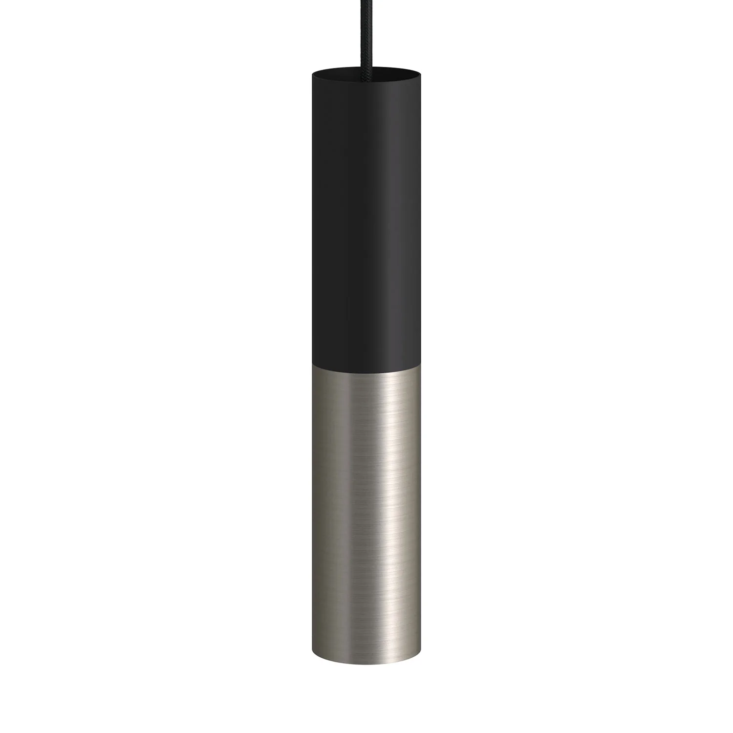 Tub-E12, double metal tube spotlight with double E12 socket ring - Black and Brushed Titanium
