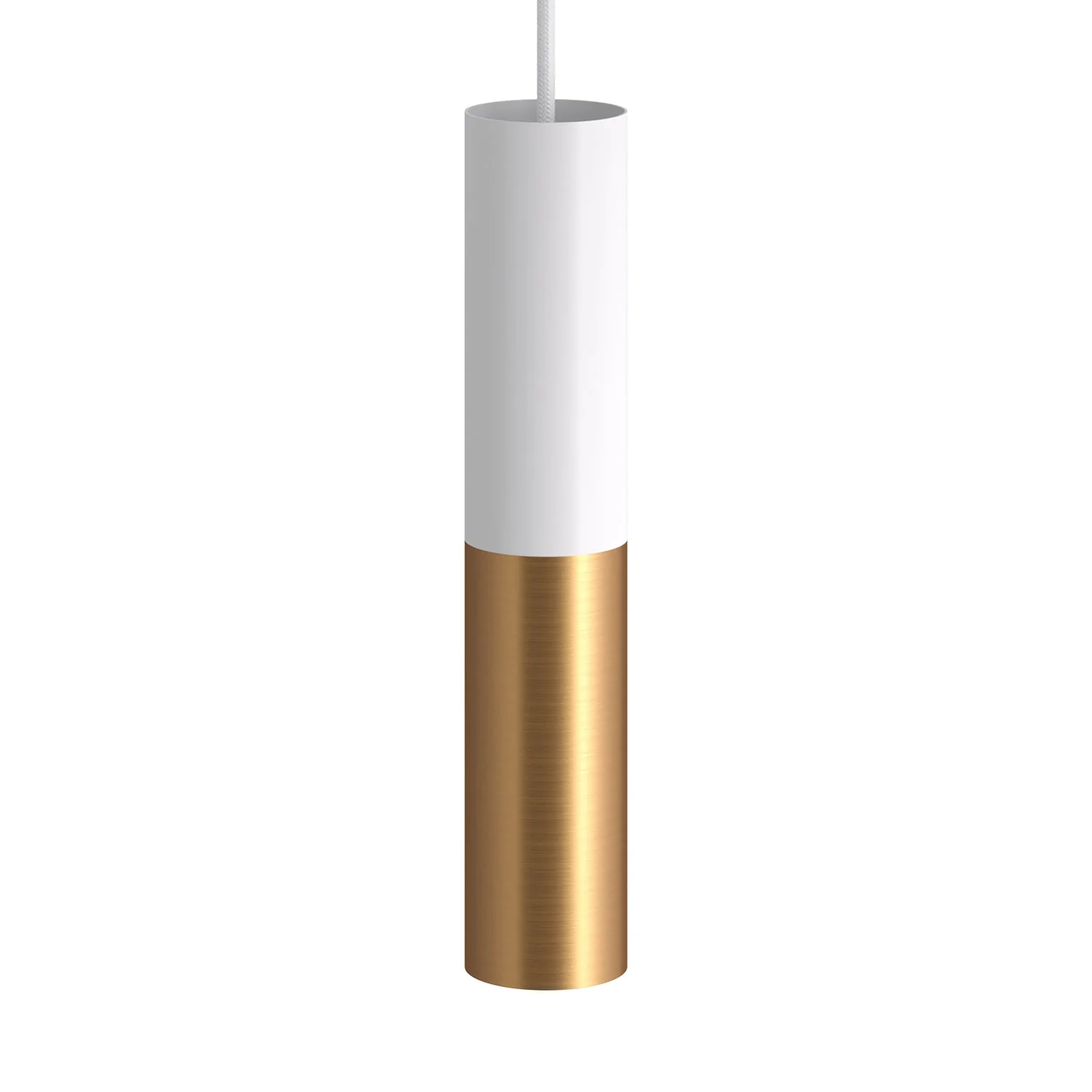 Tub-E12, double metal tube spotlight with double E12 socket ring - Matt White and Brushed Bronze