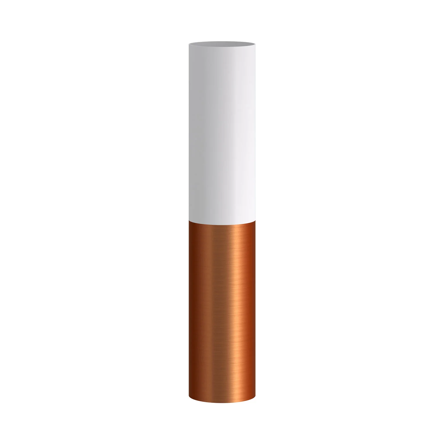 Tub-E12, double metal spotlight tube with double E12 socket ring – Matt White and Brushed Copper - Image 3