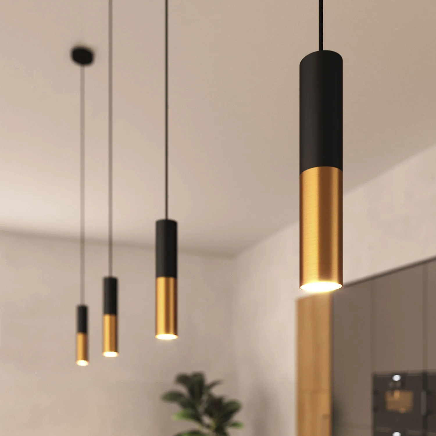 Tub-E14, double metal tube for spotlight with double ring E14 lamp holder – Satin Black and Bronze - Image 6