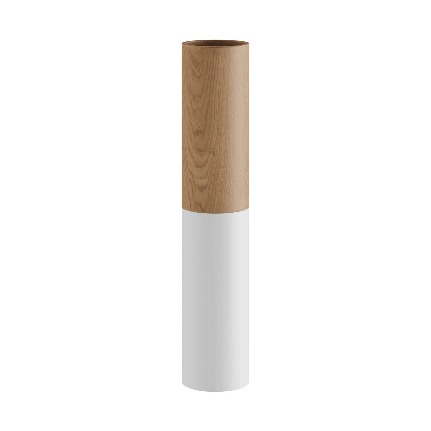 Tub-E14, wood and metal tube for spotlight with double ring E14 lamp holder - Neutral and Matt White - Image 3