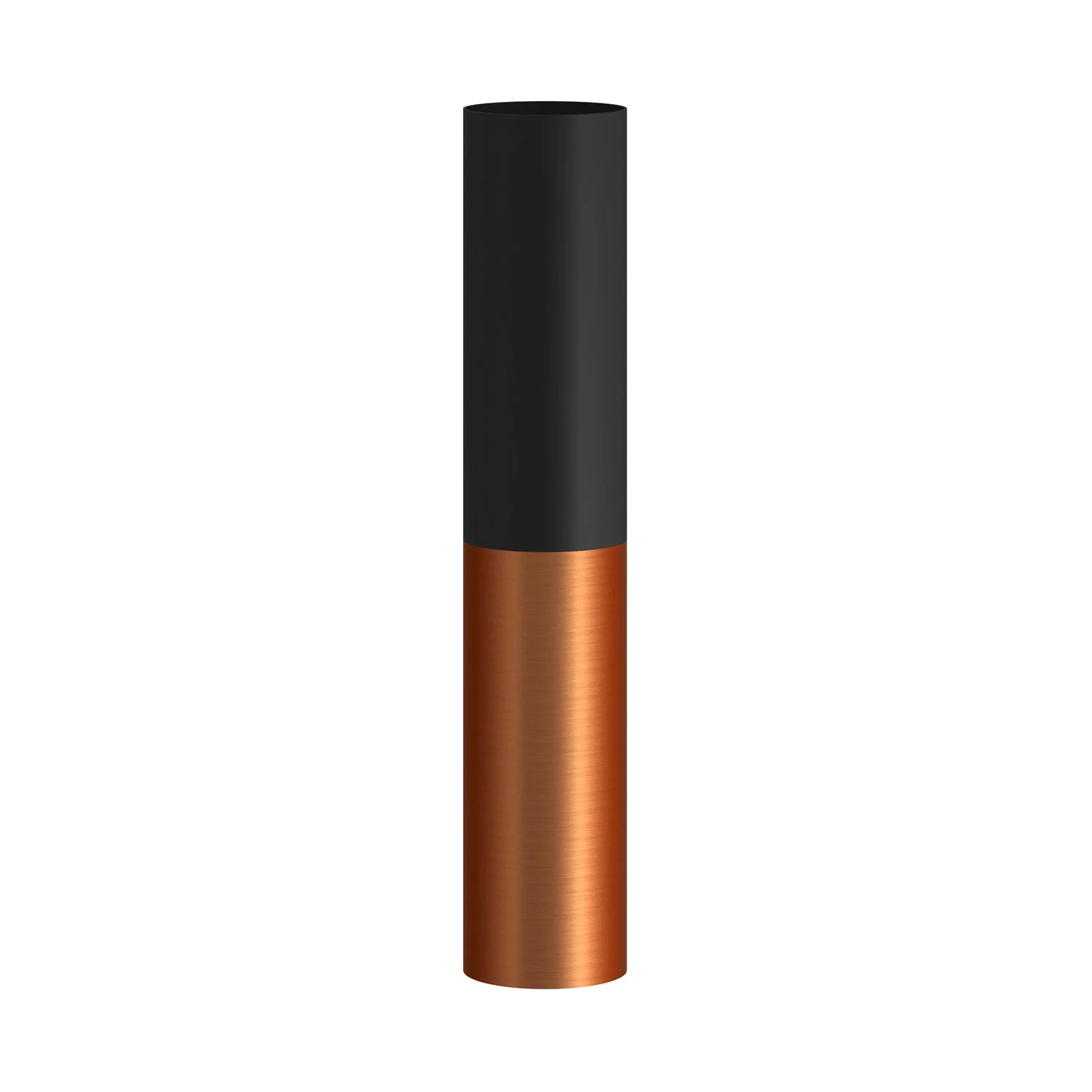 Tub-E14, double metal tube for spotlight with double-ring E14 lamp holder - Black and Satin Copper - Image 3